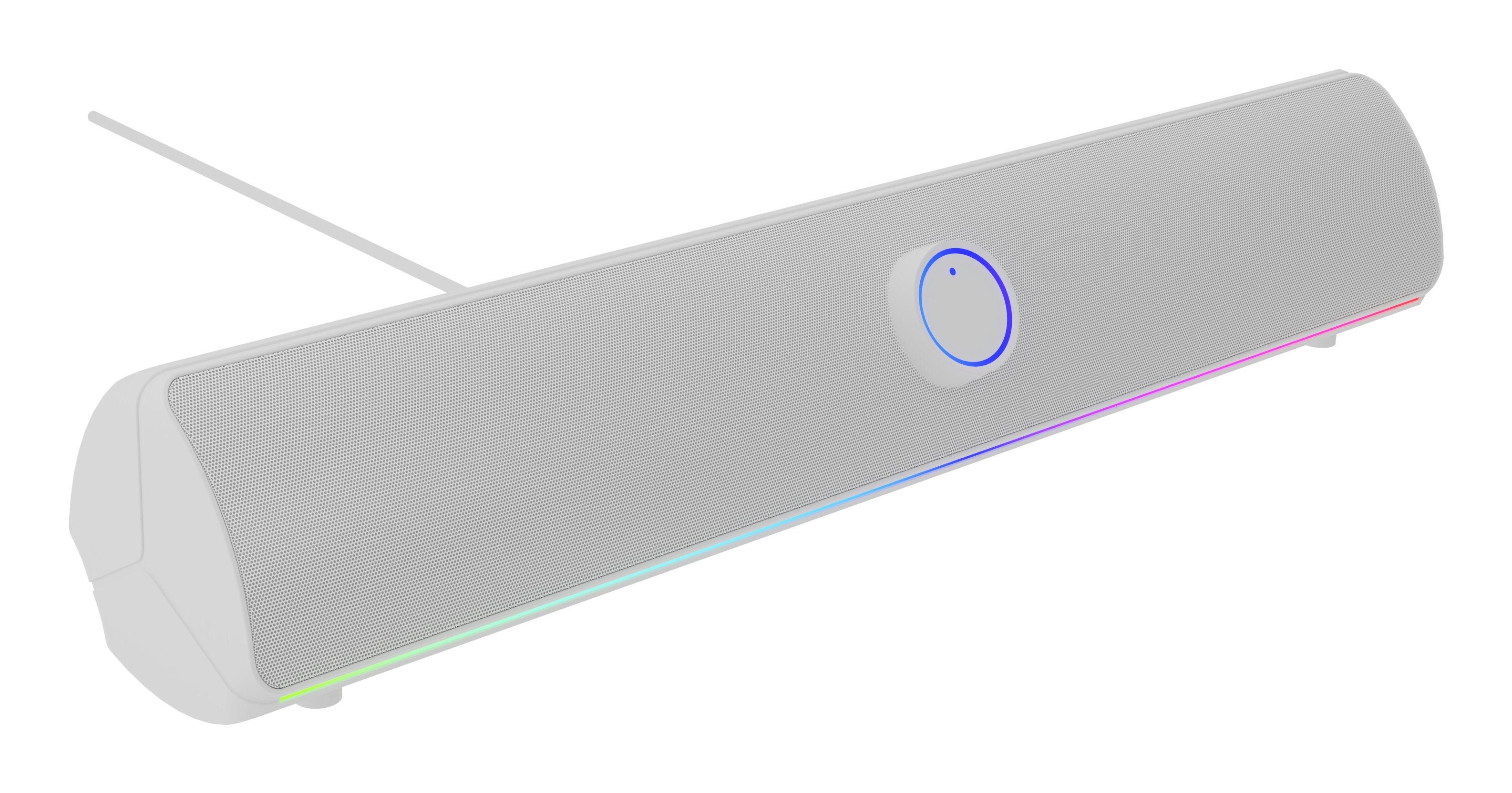 Barra De Sonido Bluetooth Genesis Helium 312bt 2.0 Rgb 10w Blanca