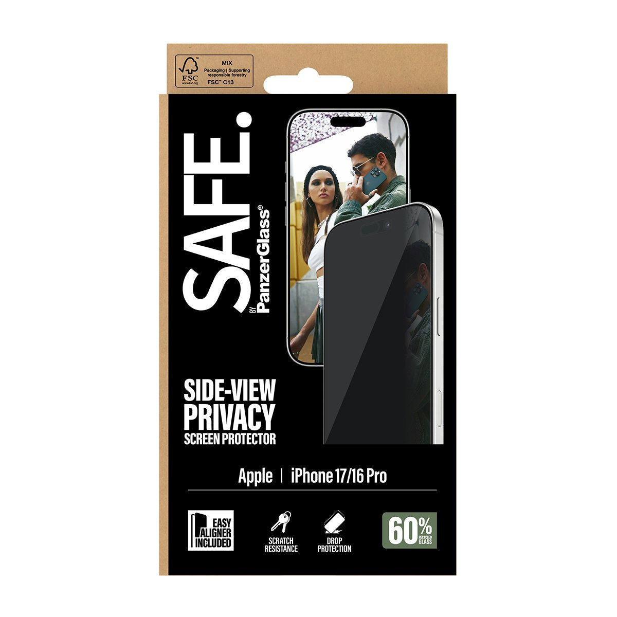 EAN 5715685028038 - PanzerGlass SAFE. by ® Privacy Screen Protector iPhone 17 | iPhone 16 Pro | Ultra-Wide Fit w. EasyAligner imagen 3