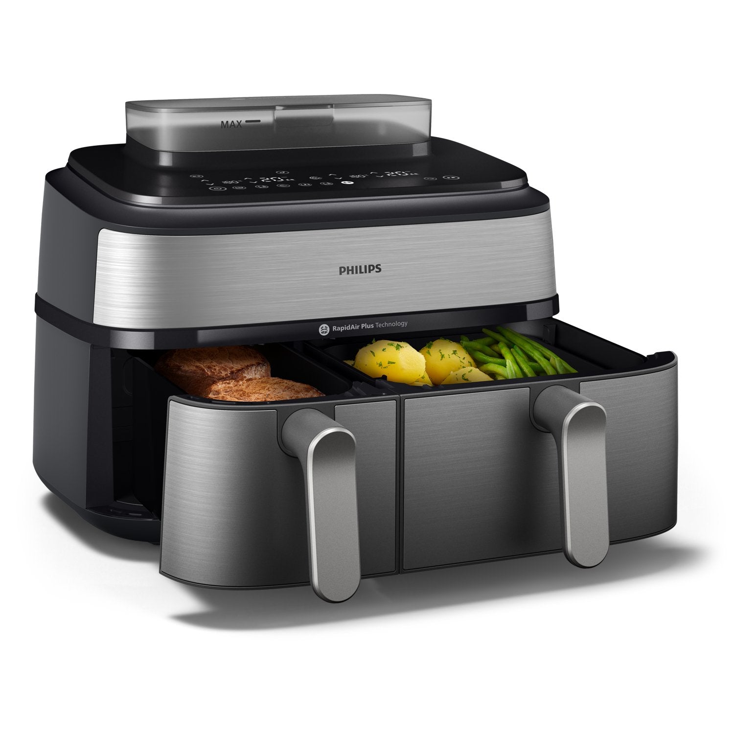 EAN 8720389047558 - Philips 5000 series NA555/00 freidora Doble 9 L Independiente 2750 W Freidora de aire caliente Plata imagen 4