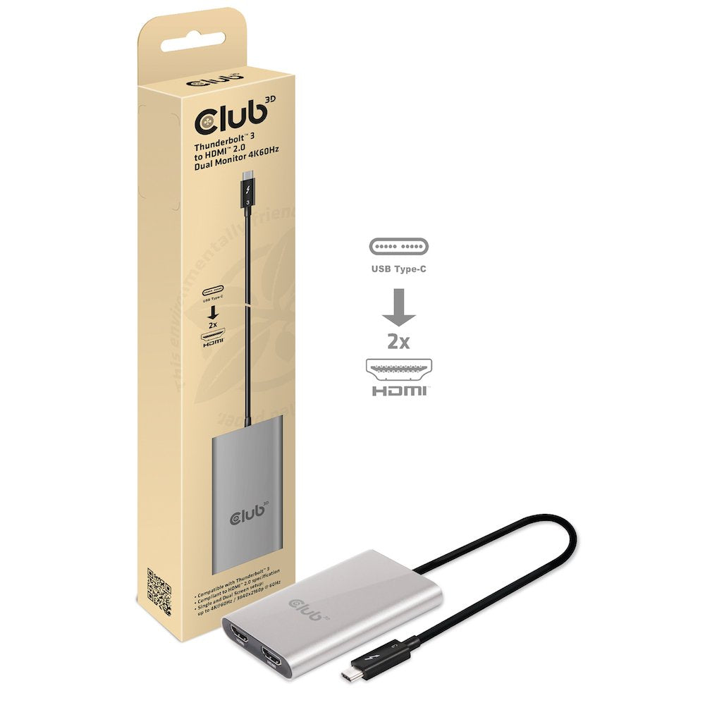 EAN 0841615100941 - CLUB3D CSV-1574 divisor de video USB Tipo C 2x HDMI imagen 3