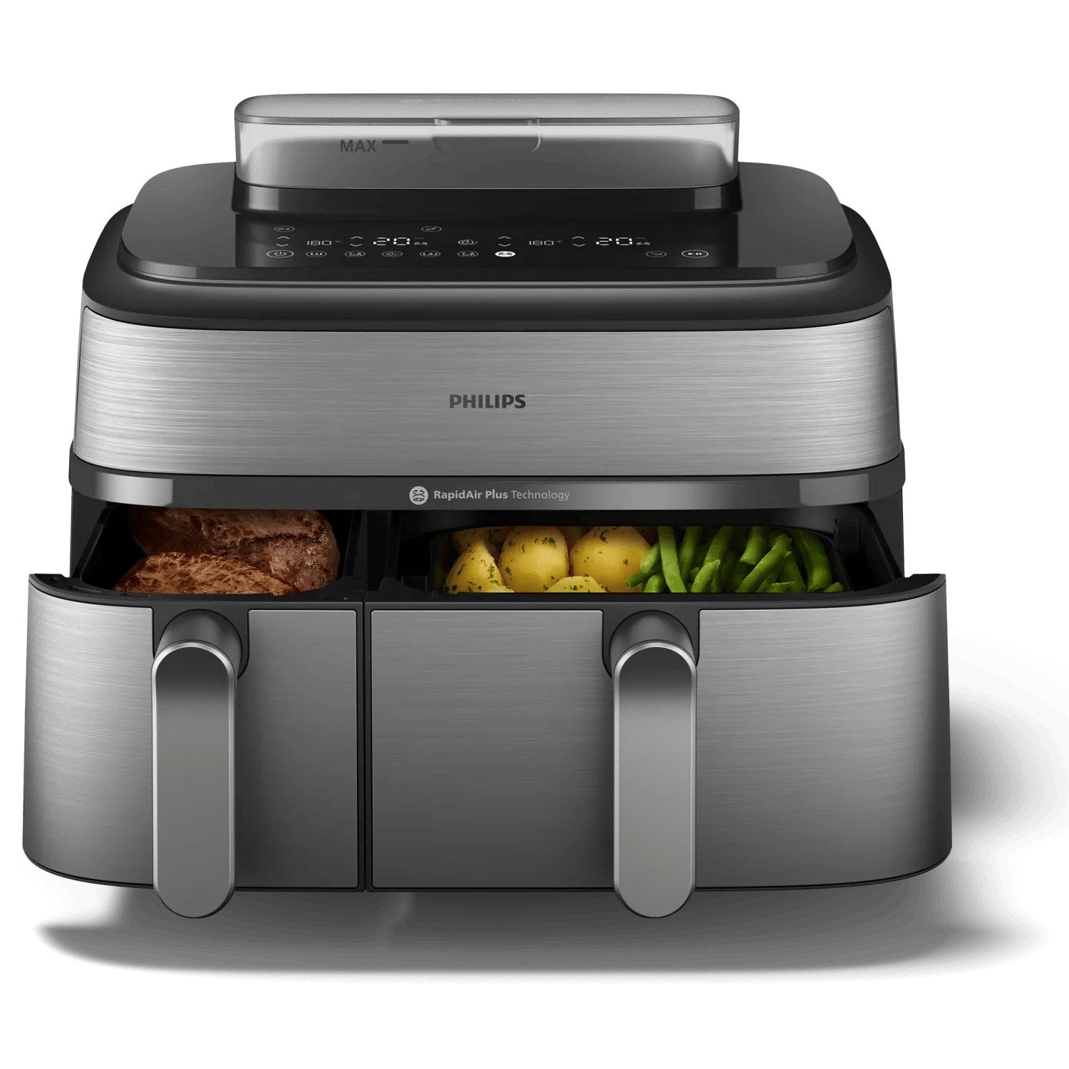 EAN 8720389047558 - Philips 5000 series NA555/00 freidora Doble 9 L Independiente 2750 W Freidora de aire caliente Plata imagen 3