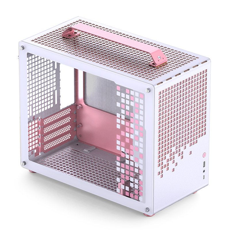 Jonsplus Z20 Micro-Atx Gehäuse, Mit Tragegriff - Blanco/Rosa