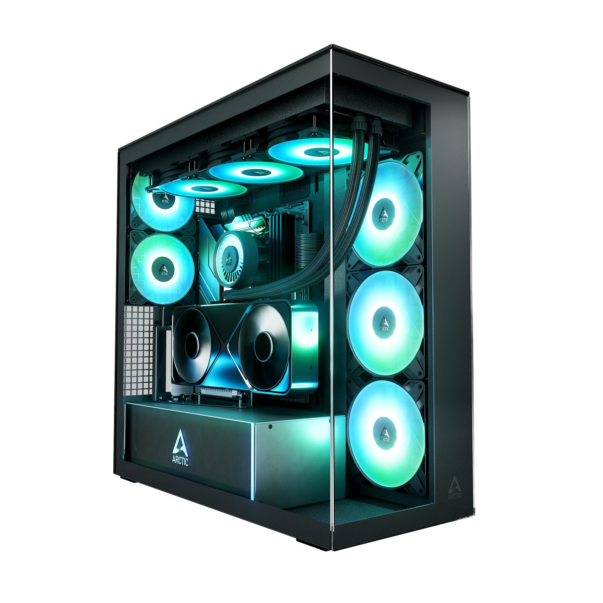 Caja Pc Arctic Xtender Vg (Negro, Tempered Glass X 2, Klar-Glas) Acpcc00024a