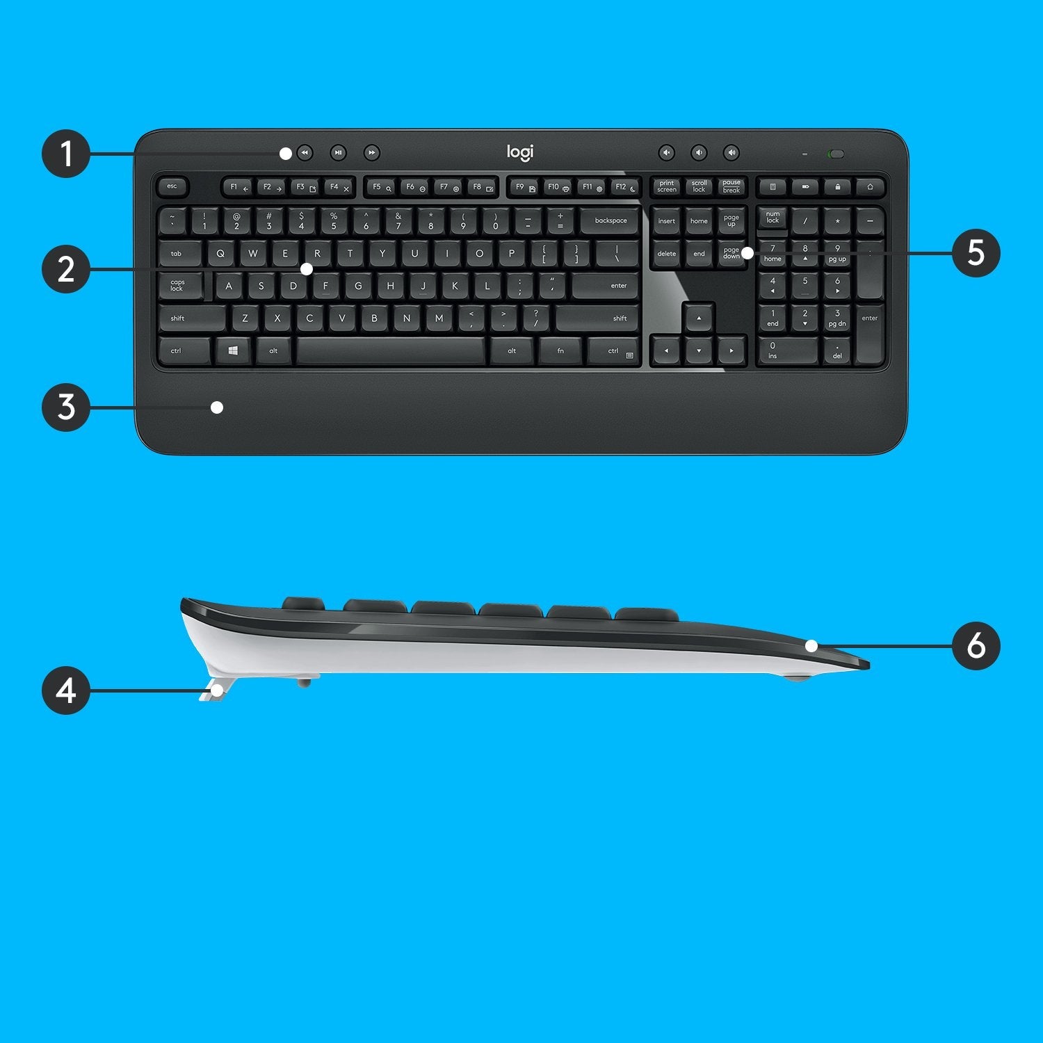 EAN 5099206077461 - Logitech 920-008685 teclado Ratón incluido Universal USB QWERTY Internacional de EE.UU. Negro, Blancoimagen 6)