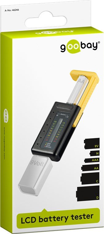 Tester De Pilas Con Display Aaa, Aa, 9v Goobay