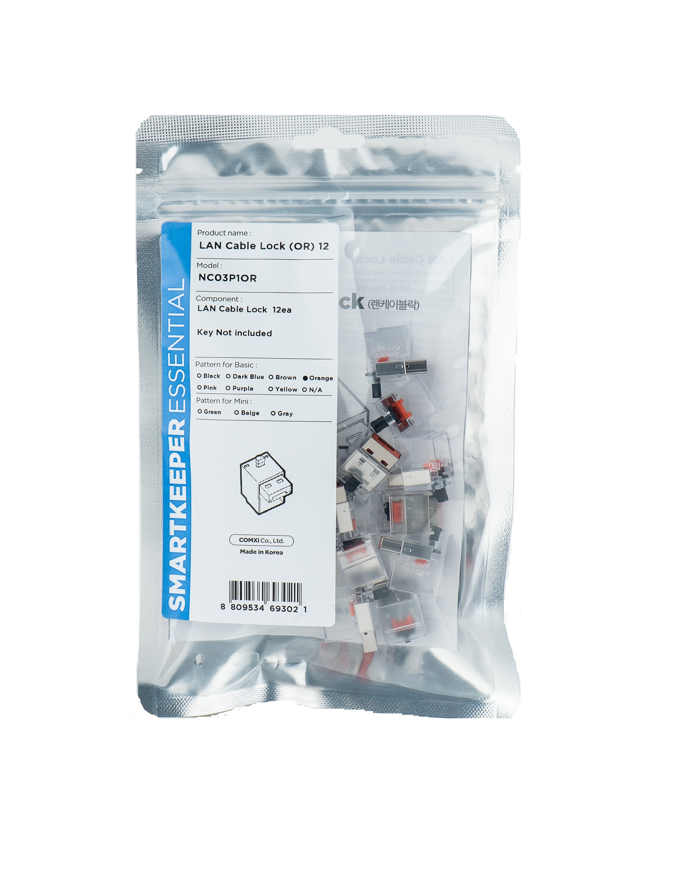 EAN 8809534693021 - Smartkeeper NC03P1OR bloqueador de puerto RJ-45 Naranja 12 pieza(s) imagen 1