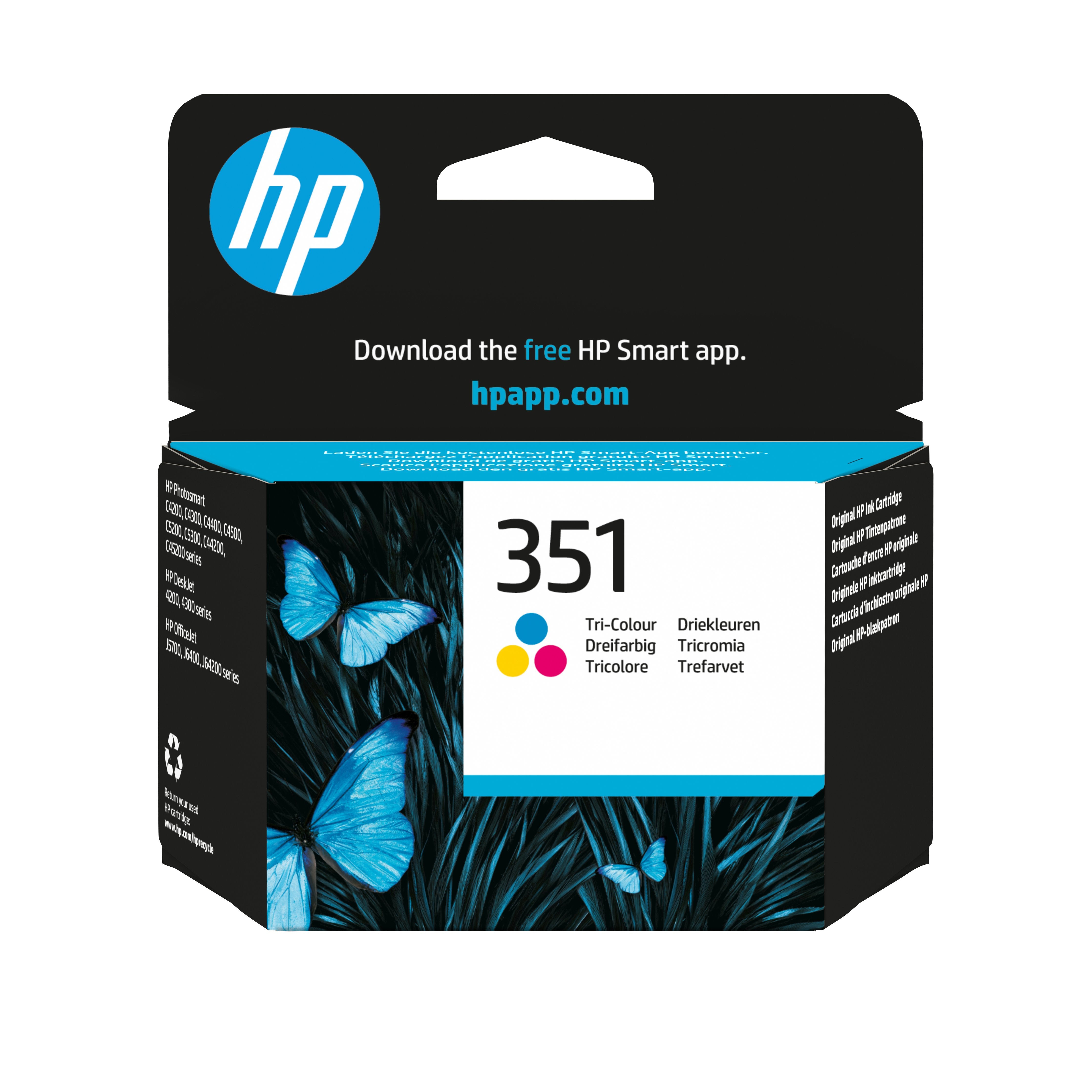 EAN 0808736844727 - HP 351 Tri-color Original Ink Cartridge cartucho de tinta 1 pieza(s) Rendimiento estándar Cian, Magenta, imagen 1