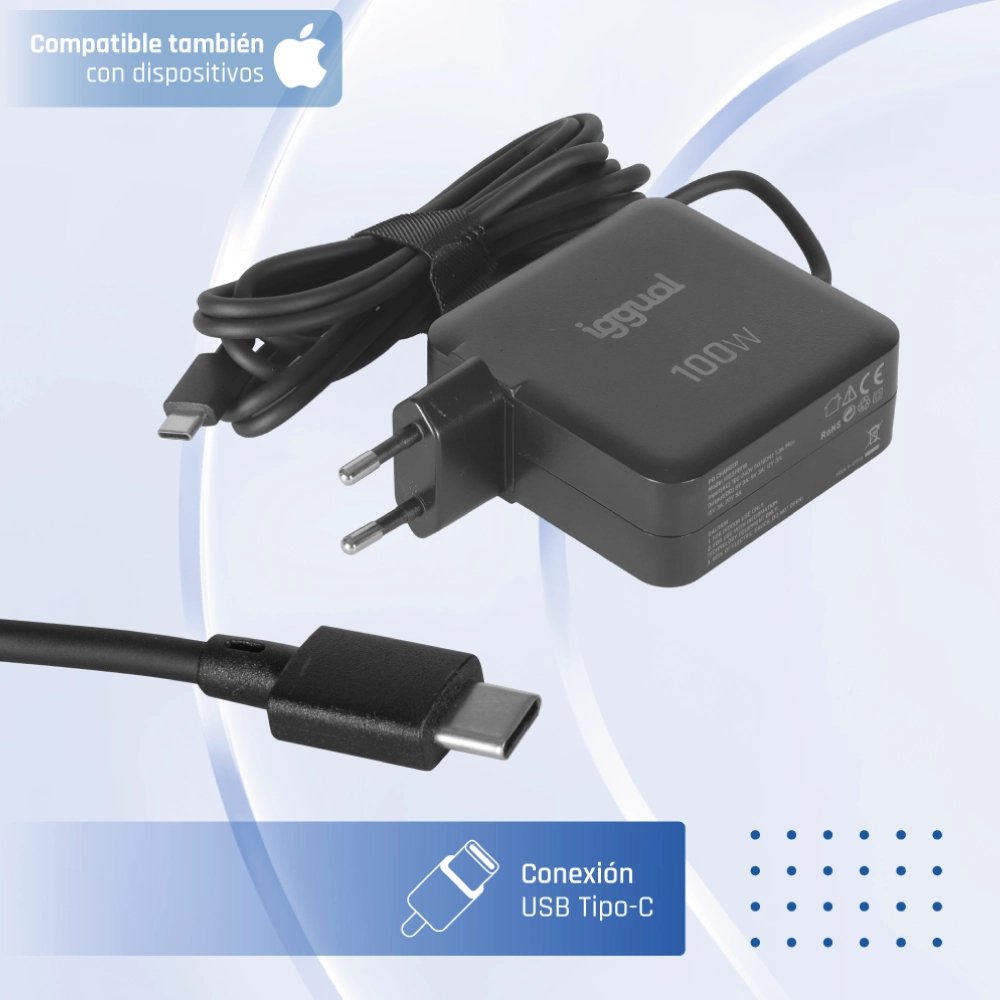 EAN 8435364319918 - iggual PD 100W Universal Negro Corriente alterna Carga rápida Interior imagen 3