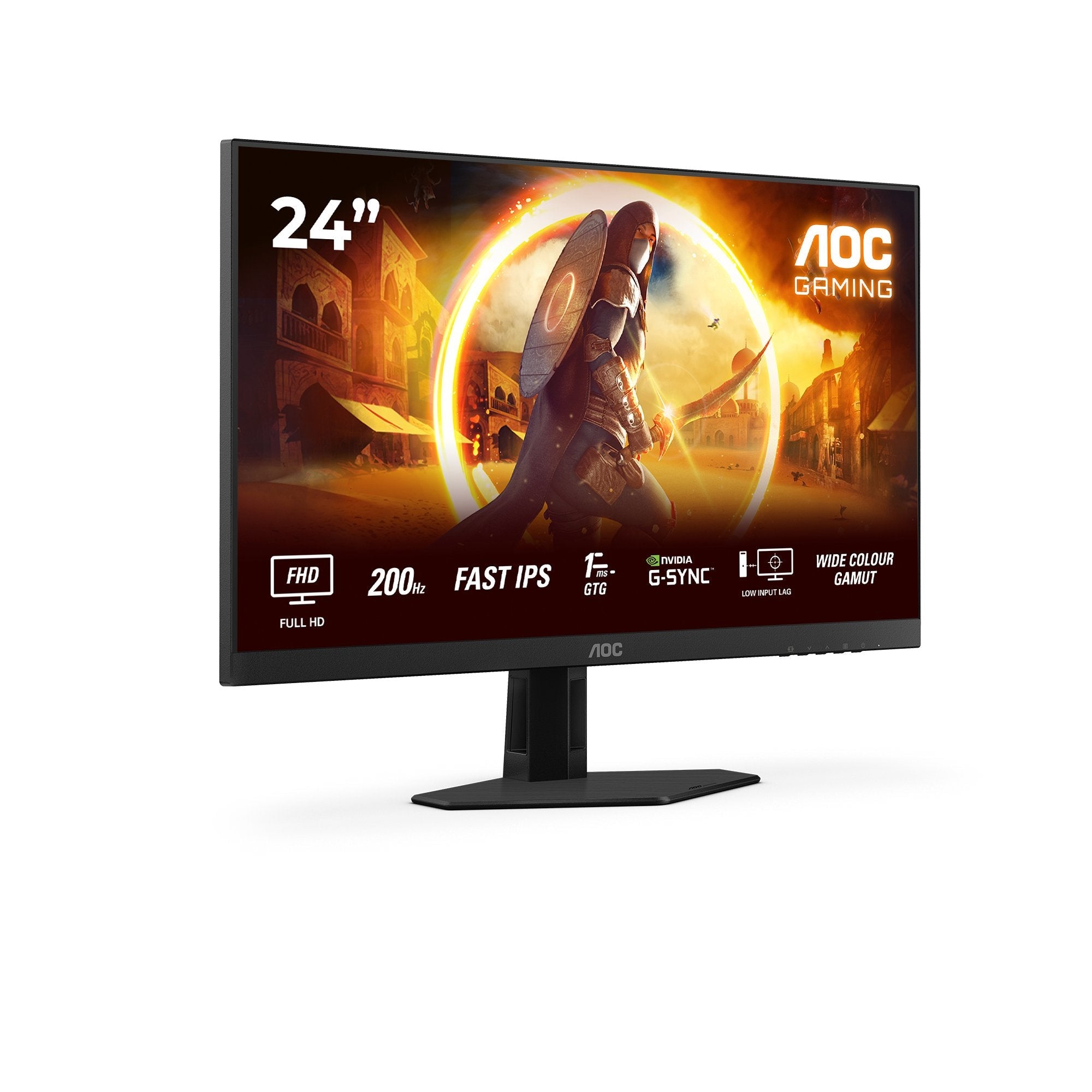 Monitor Gaming Aoc 23.8" Q24g4re 16:09 2xhdmi+Dp Ips Negro-Rojo Q24g4re