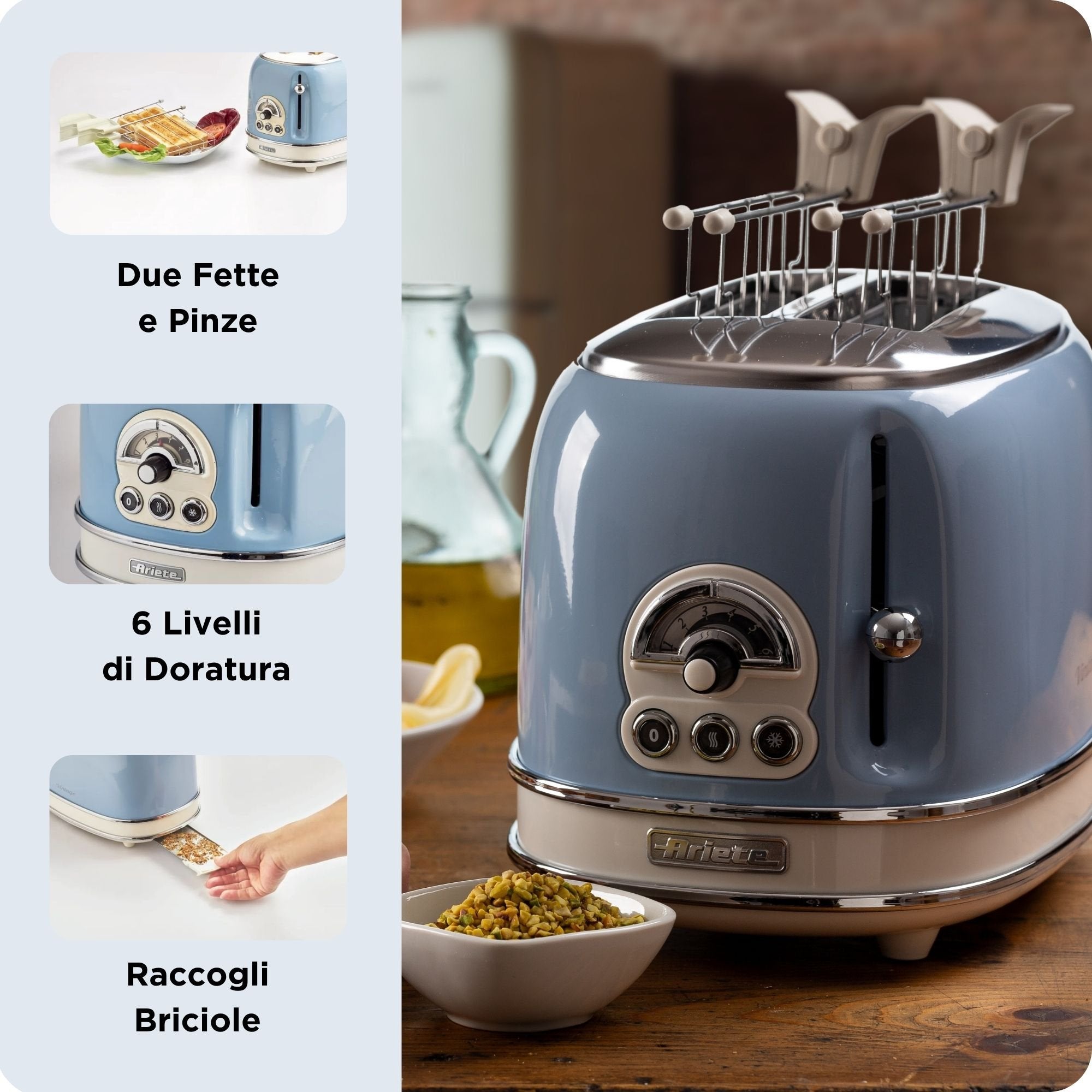 EAN 8003705114890 - Ariete 0155/05 6 2 rebanada(s) 810 W Azul claro imagen 3