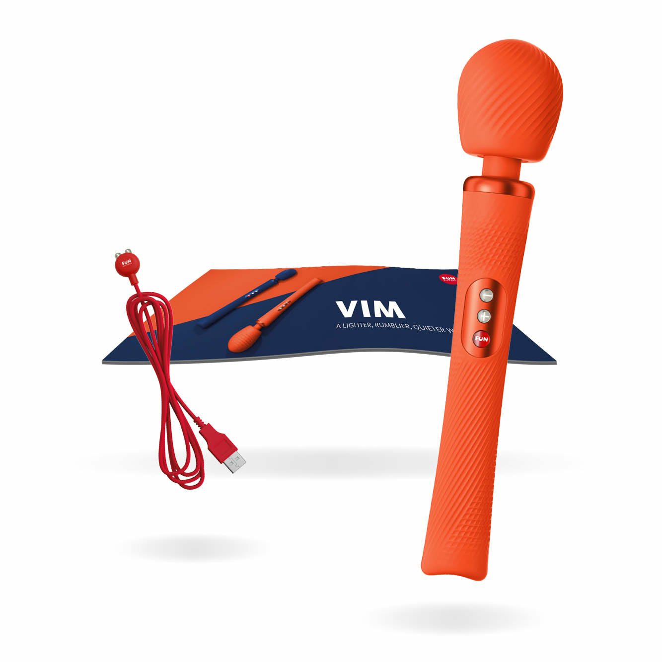 Fun Factory - Vim Wand Rumble Vibrador Recargable Silicona Naranja