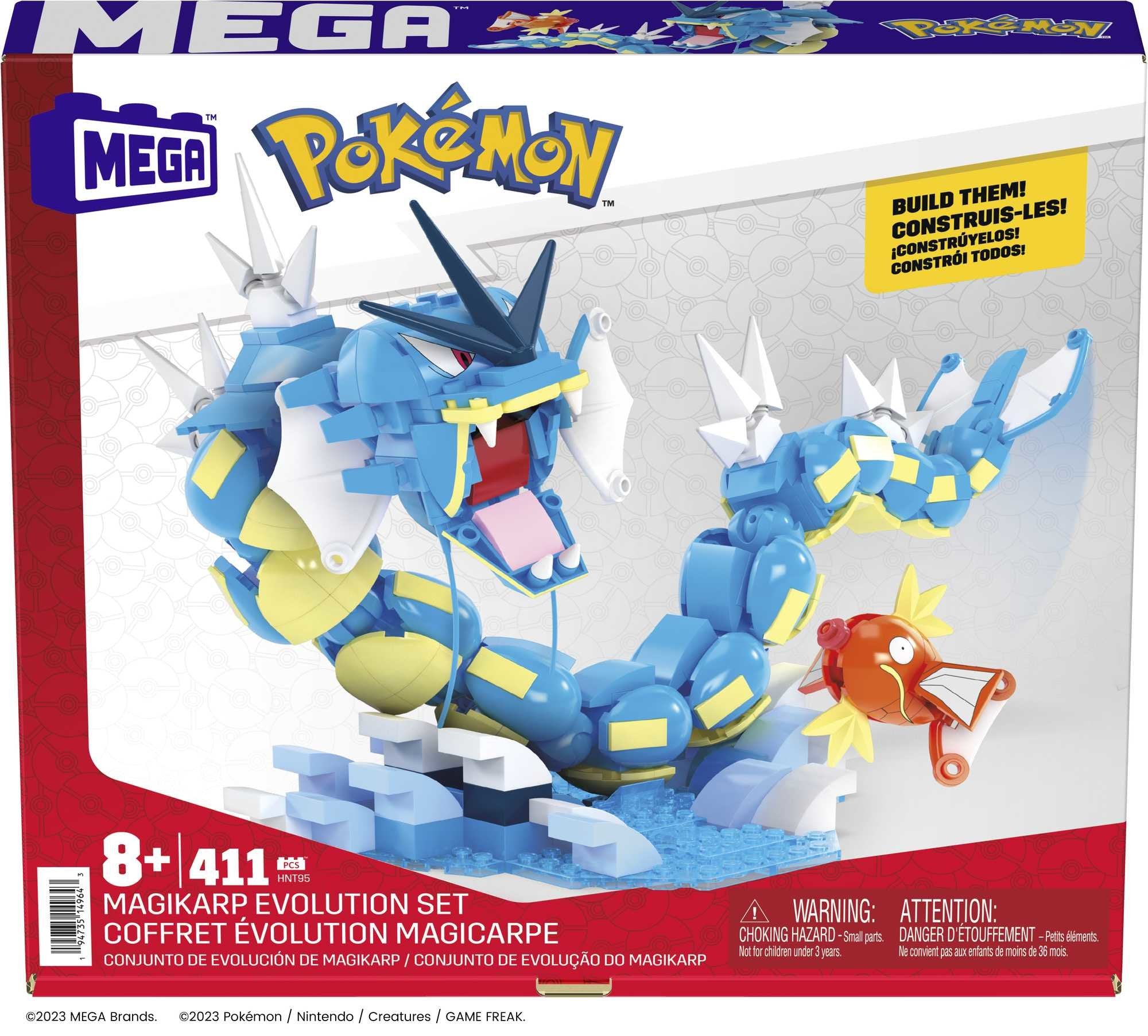 Mattel Mega Pokémon Magikarp Evolution Set Juguete De Construcción 411 Piezas