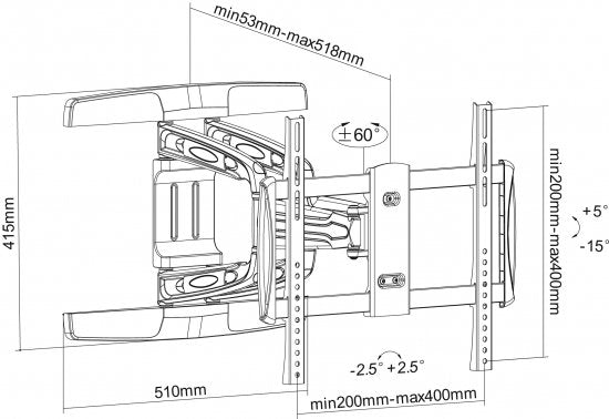 EAN 4015867187081 - Equip 650314 soporte para TV 139,7 cm (55") Negro imagen 5