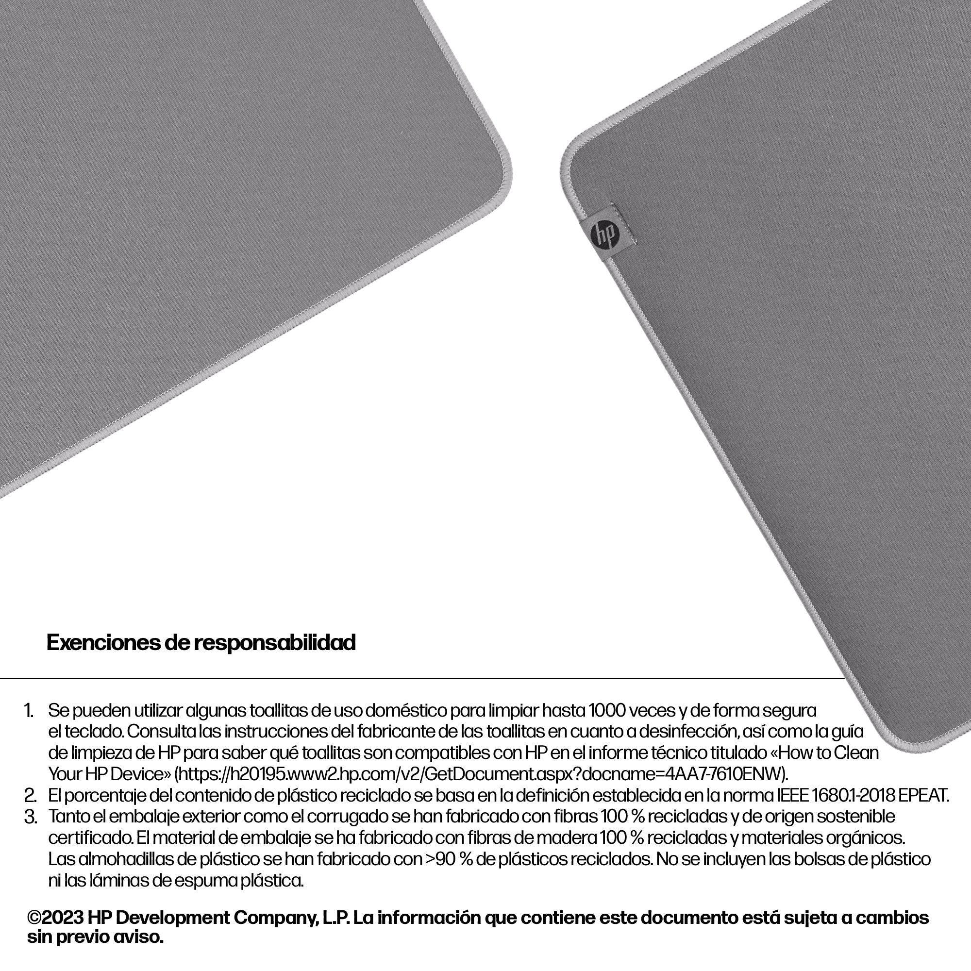 EAN 0197498446783 - HP 200 Sanitizable Desk Mat Gris imagen 5