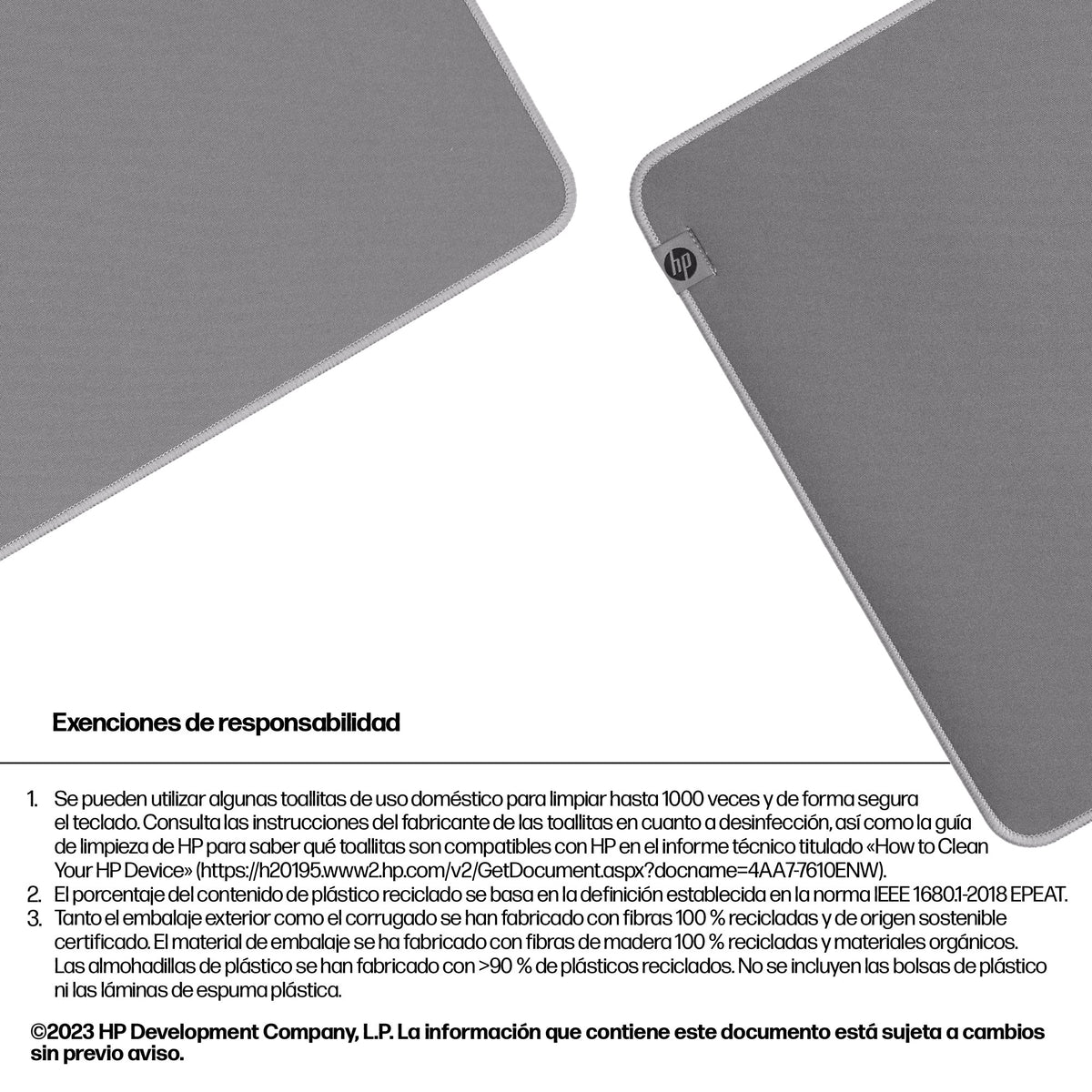 EAN 0197498446783 - HP 200 Sanitizable Desk Mat Gris imagen 5