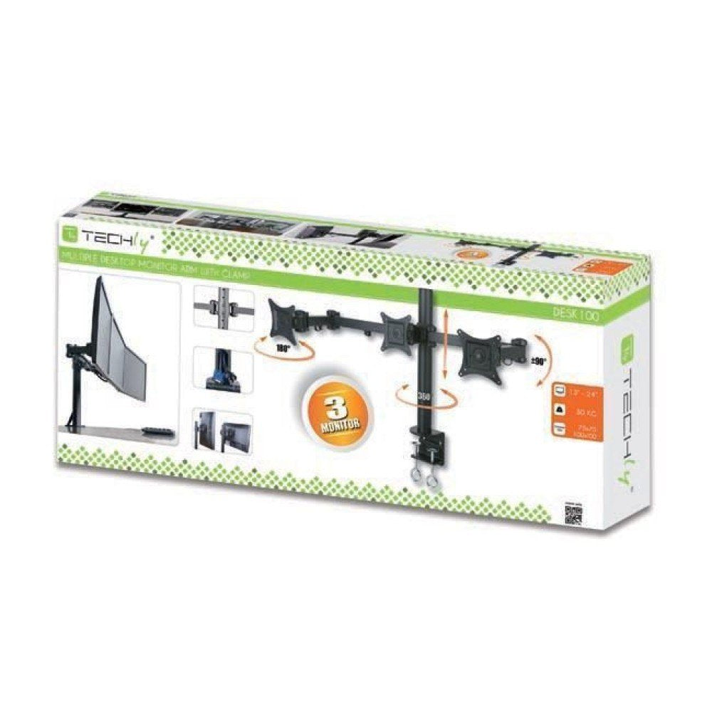 Techly Ica-Lcd 482-T Soporte De Mesa Para Pantalla Plana 61 Cm (24") Negro