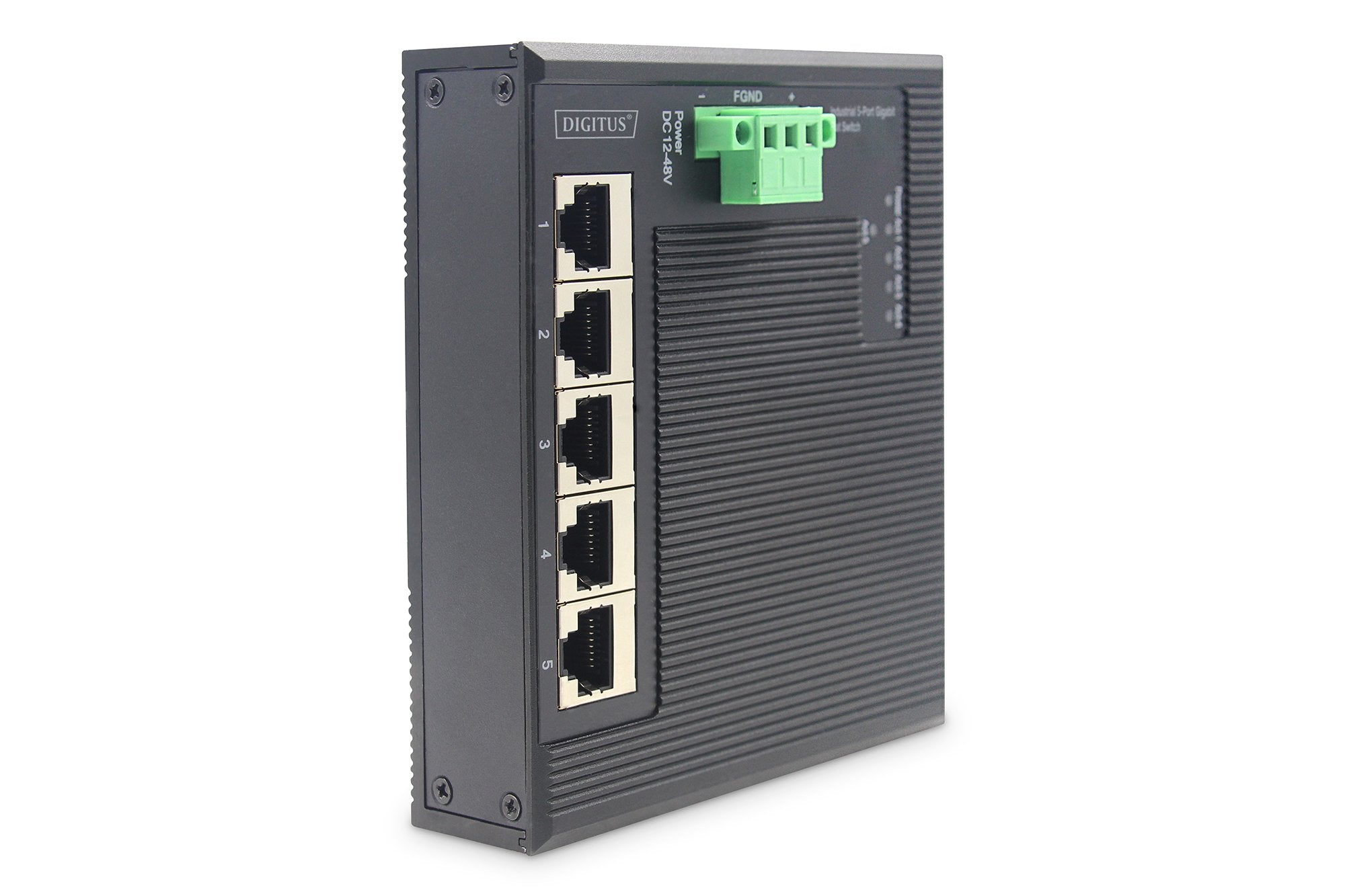 Digitus Switch Ind. 5 Puertos Gigabit Plano No Adminimrable Negro