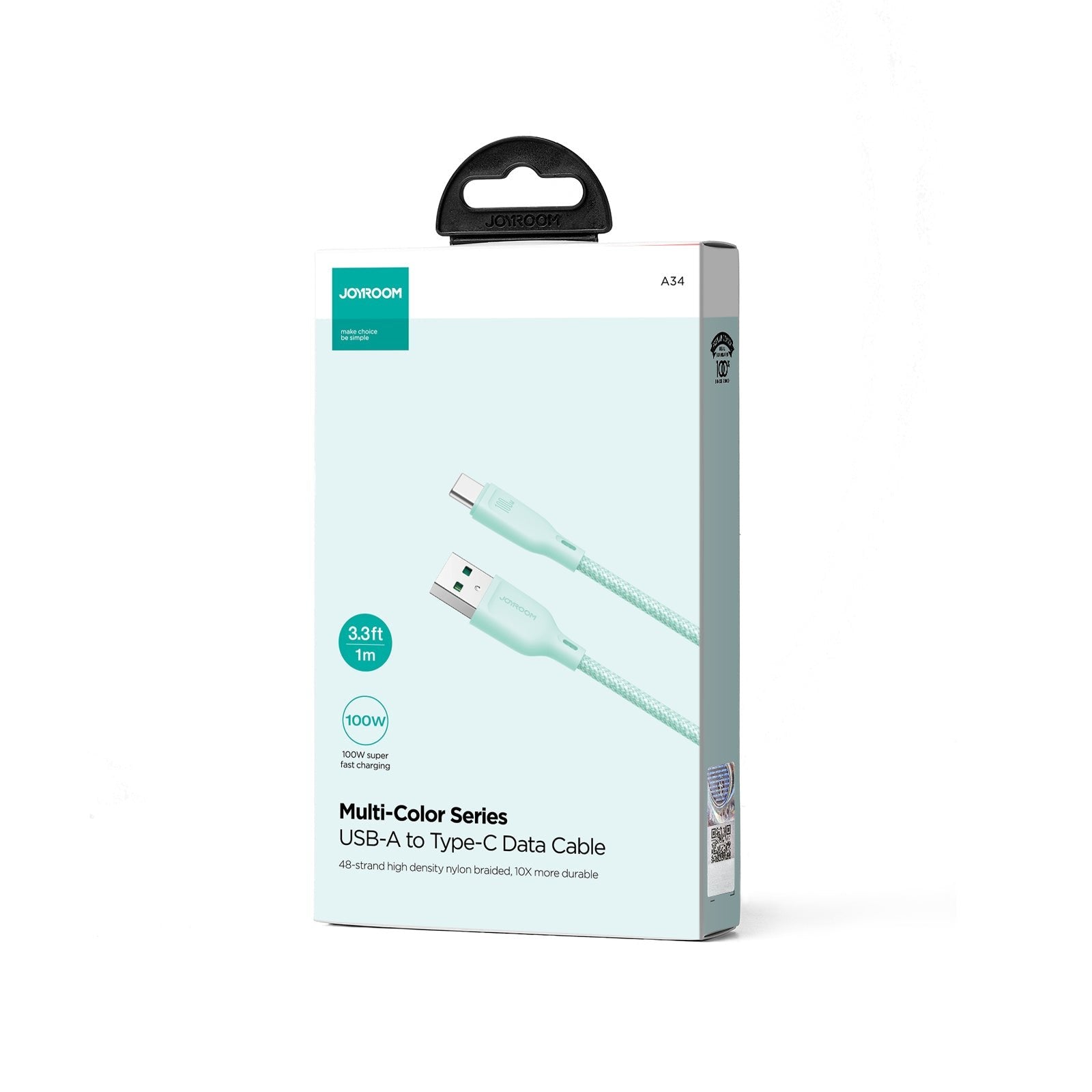 EAN 6941237110442 - JOYROOM 6941237110442 cable USB 1 m USB A USB C 0,48 Gbit/s 100 W Verde imagen 2
