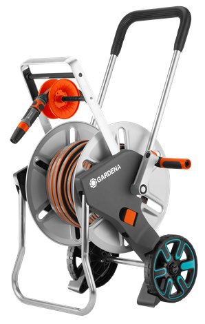 Gardena 18547-20 Carrete De Manguera De Jardín Carretera Con Varias Posiciones Manual Negro, Acero Inoxidable