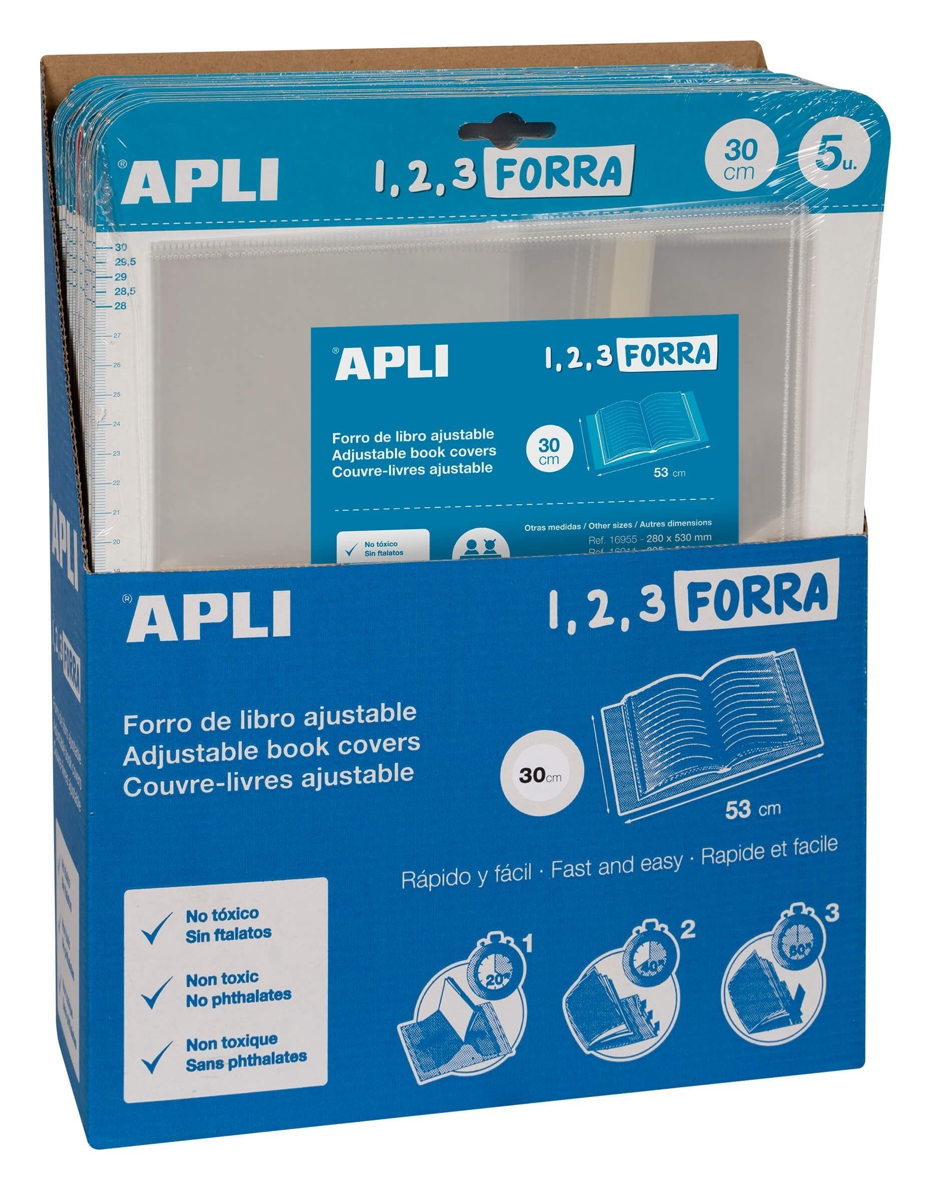 EAN 8410782169147 - APLI 16914 funda para libros y revistas 5 pieza(s) Transparente imagen 3