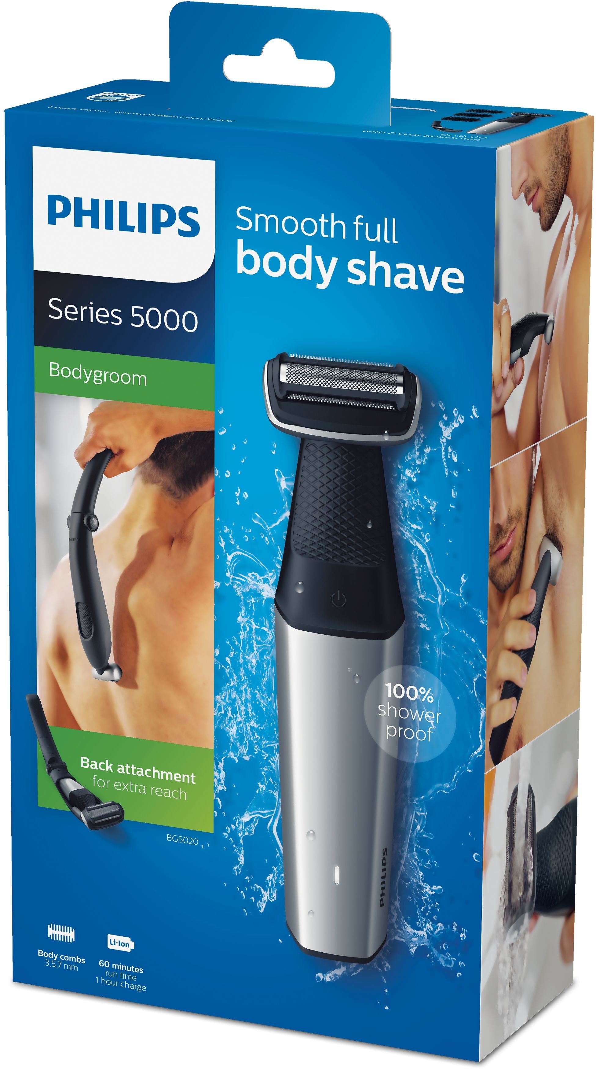 EAN 8710103843818 - Philips BODYGROOM Series 5000 BG5020/15 afeitadora corporal Negro, Gris imagen 4