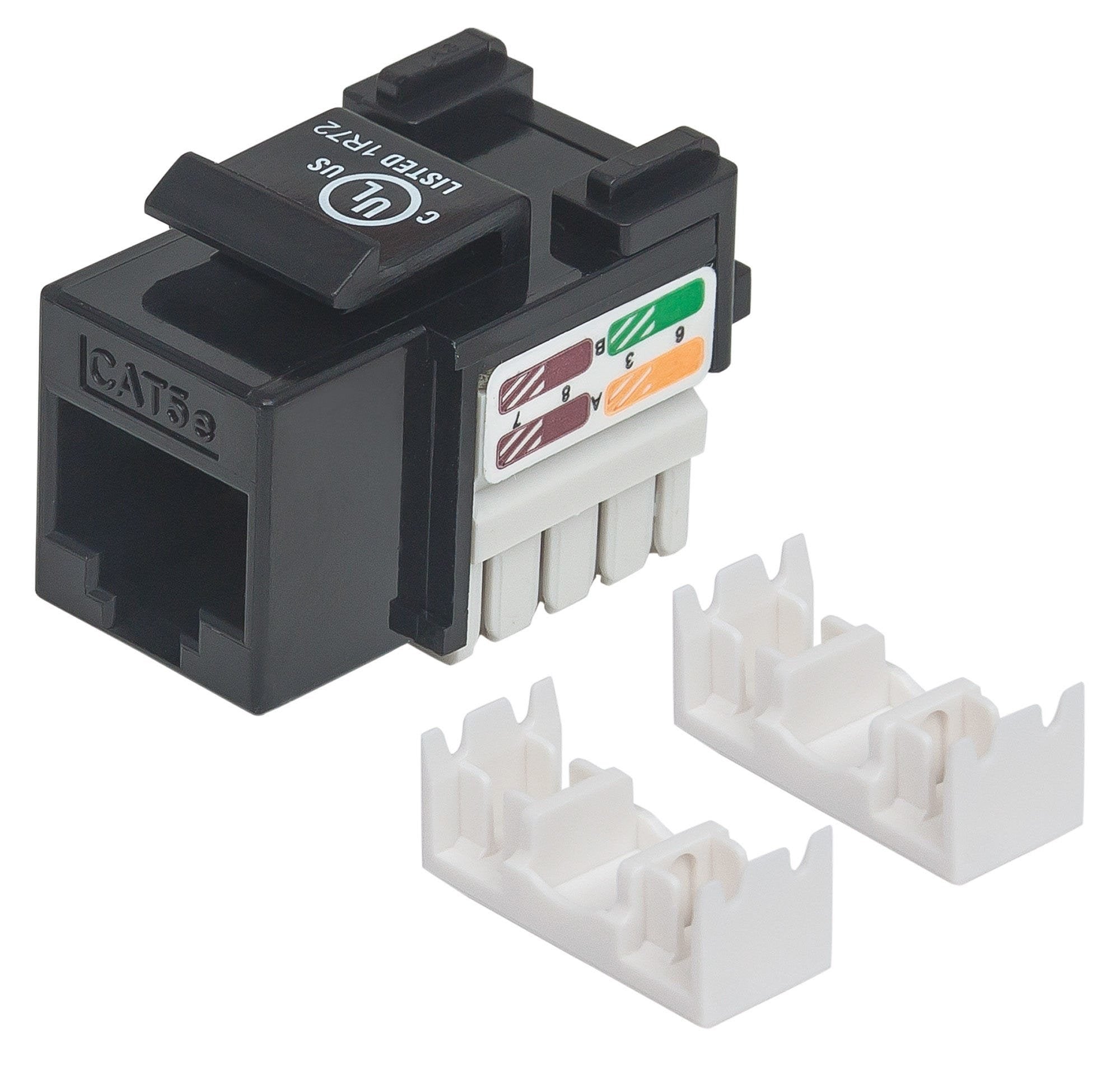 Intellinet Cat5e Keystone Jack, Utp, Negro, Punch-Down