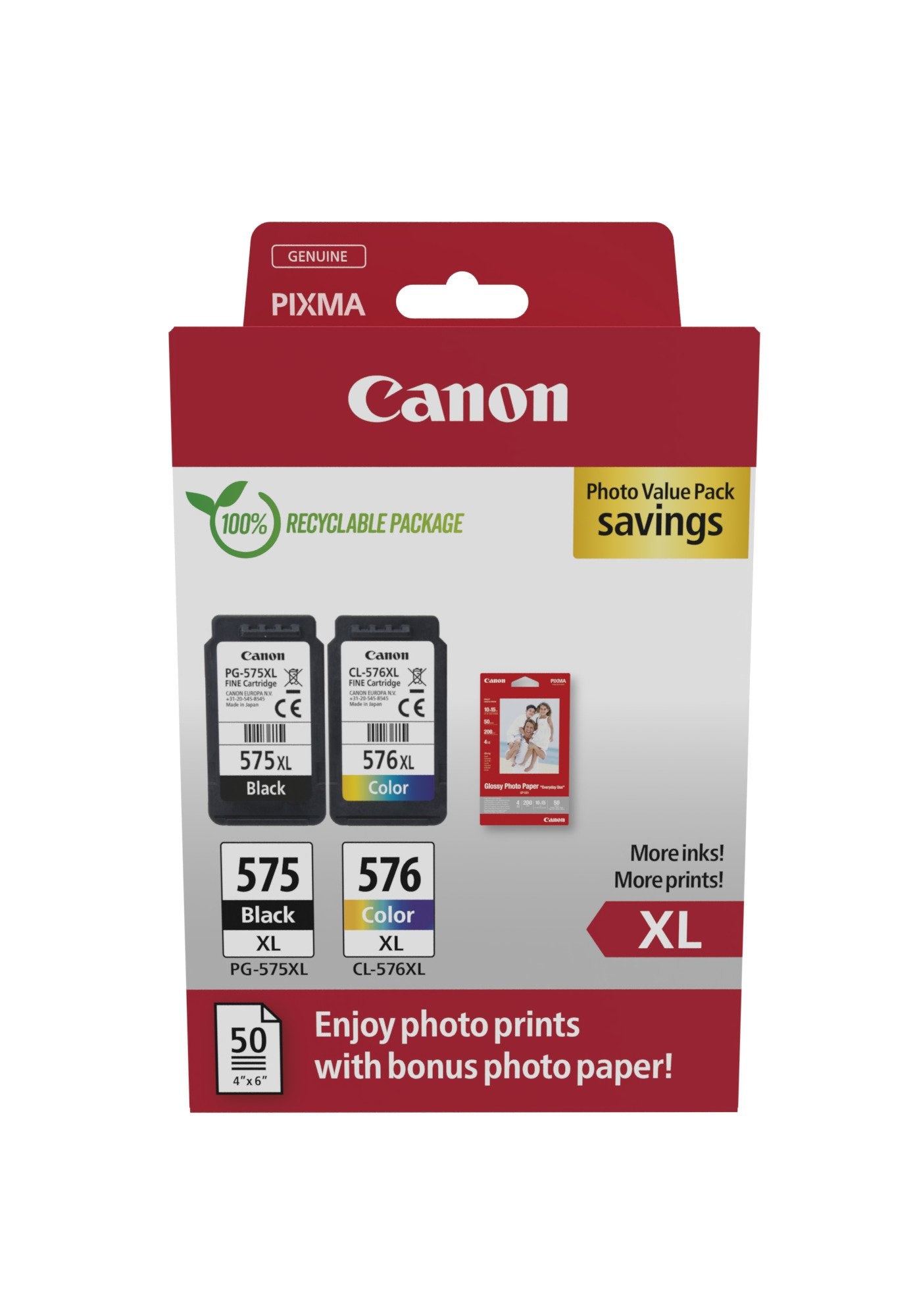 EAN 8714574679679 - Canon 5437C006 cartucho de tinta 2 pieza(s) Original Alto rendimiento (XL) Negro, Cian, Magenta, Amarillo imagen 1