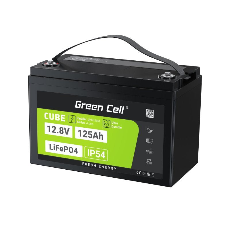 EAN 5904326374829 - Green Cell Žalias Cell CUBE LiFePO4 125Ah 12,8V 1600Wh liio geležies fosfato baterija kemperiui, sauls en imagen 10