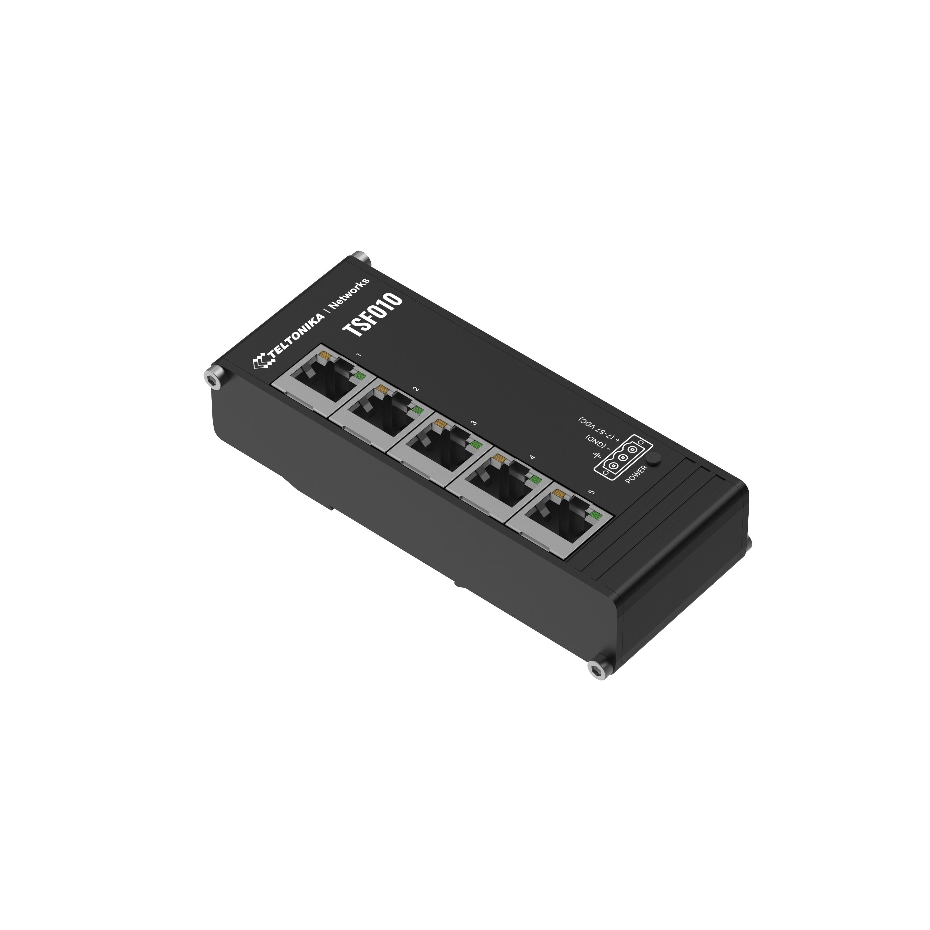 EAN 4779051841356 - Teltonika NETWORKS TSF010 Flat Ethernet Switch No administrado Fast Ethernet (10/100) DIN rail Negro imagen 4
