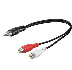 Microconnect Rca - 2xrca, M-F Cable De Audio 0,2 M Negro