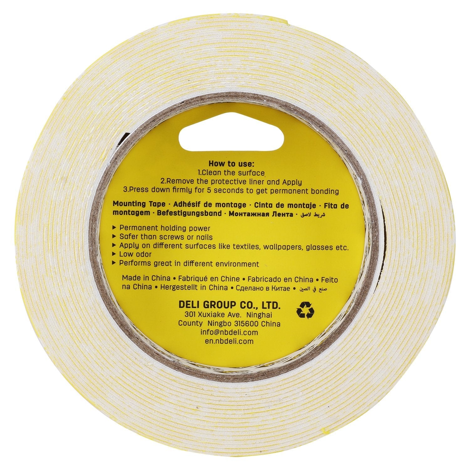 Deli Cinta Doble Cara De Espuma 25,4mmx5m