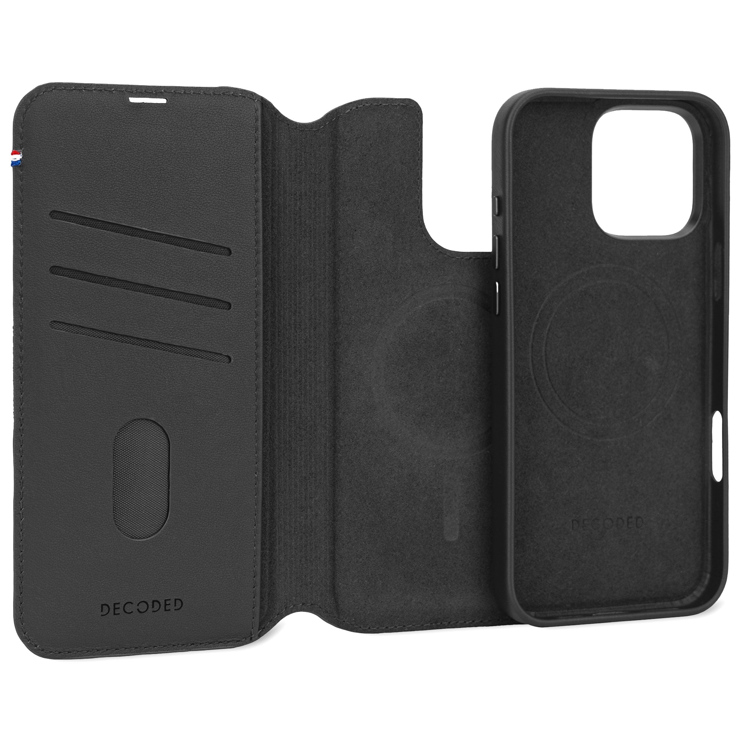 Decoded Leather Detachable Wallet Iphone 16 Pro Max Black