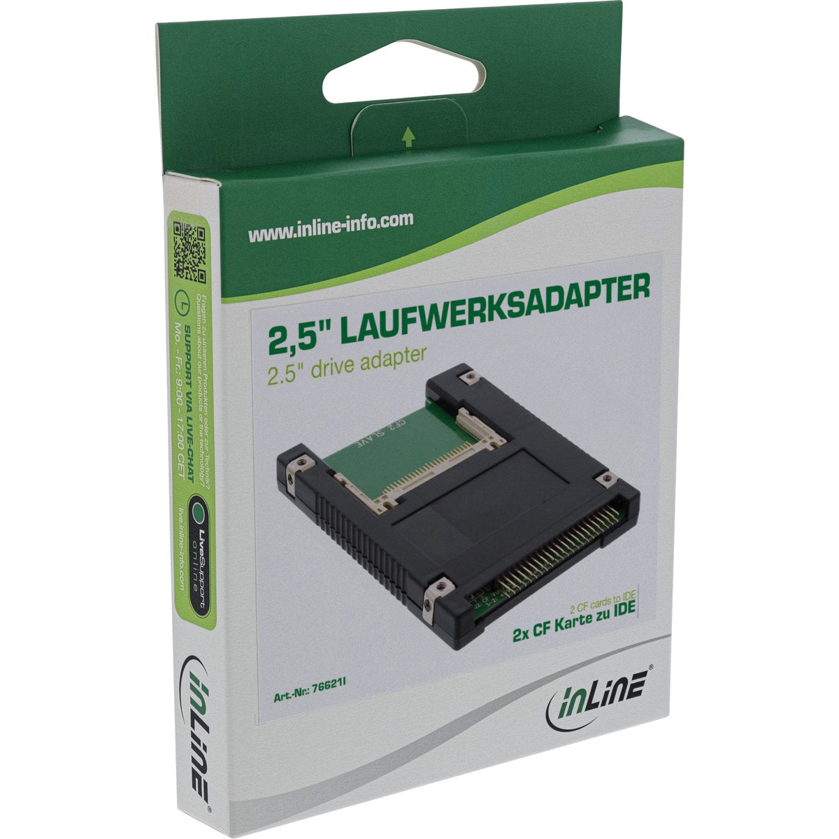 Adaptador Inline Ide De 2,5" A 2x Compact Flash Utiliza Tarjetas Cf Como Discos Duros