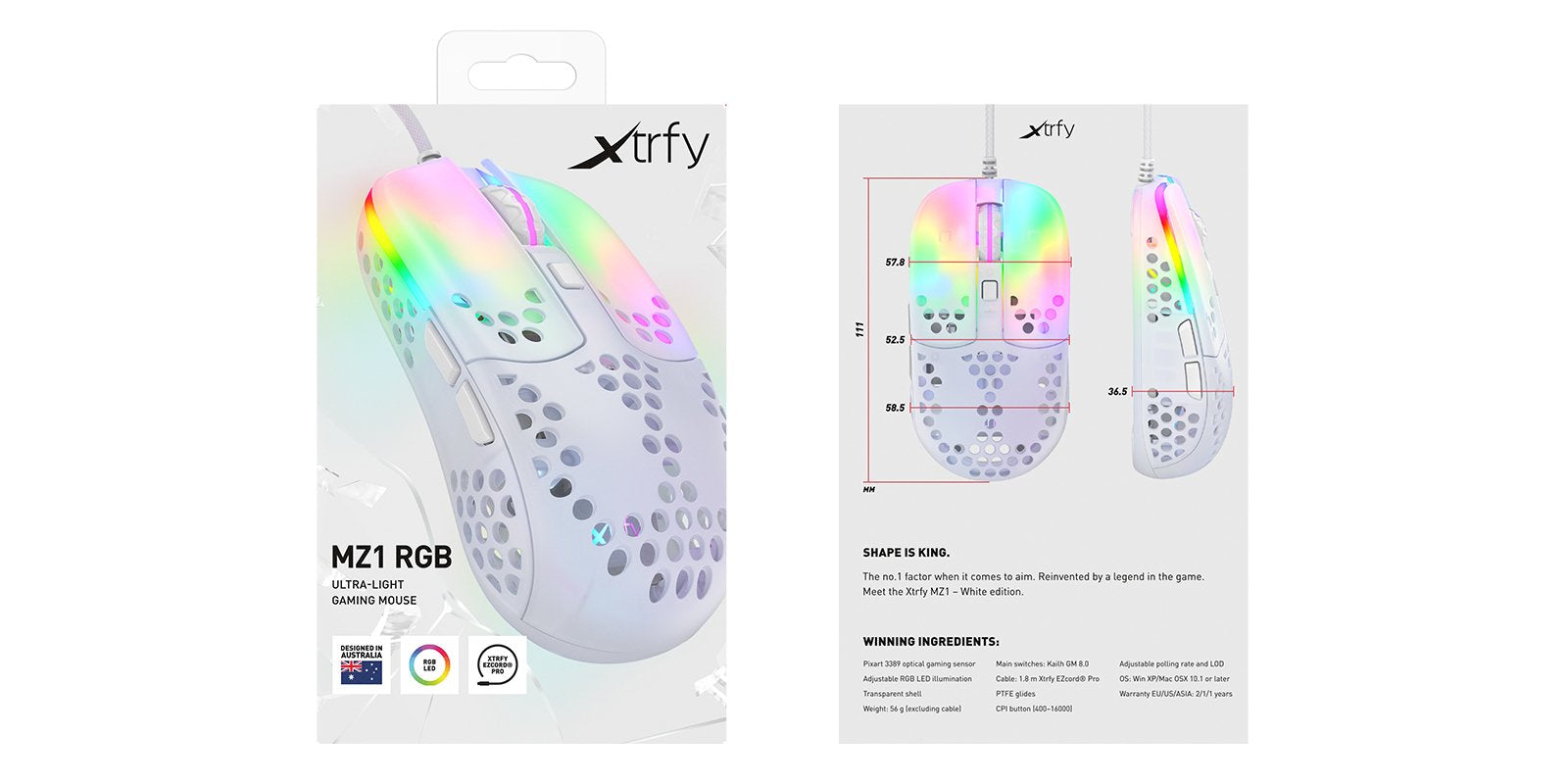 EAN 7340086909686 - CHERRY XTRFY MZ1 ratón Juego Ambidextro USB tipo A Óptico 16000 DPI imagen 9