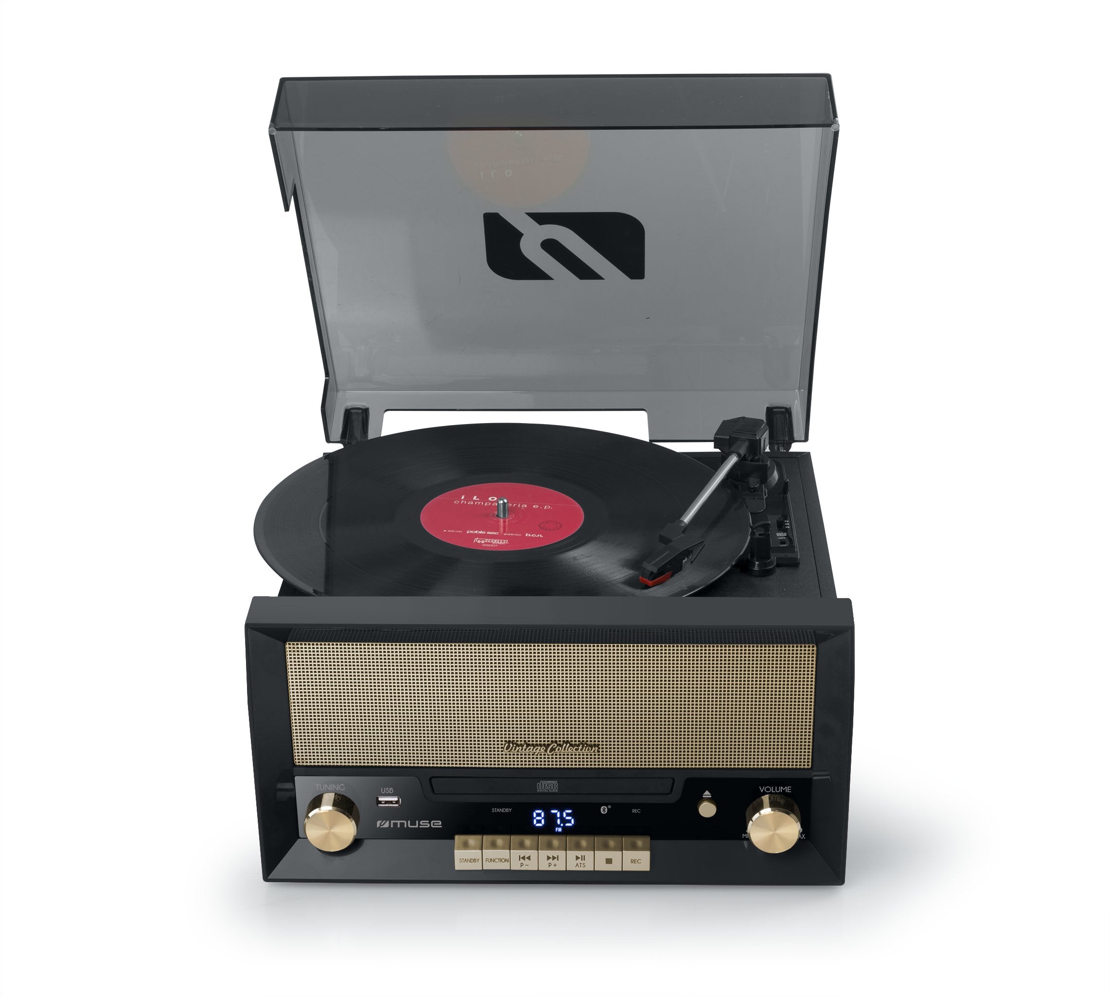 EAN 3700460205669 - Muse MT-110B tocadisco Tocadiscos de tracción directa Negro, Marrón imagen 1