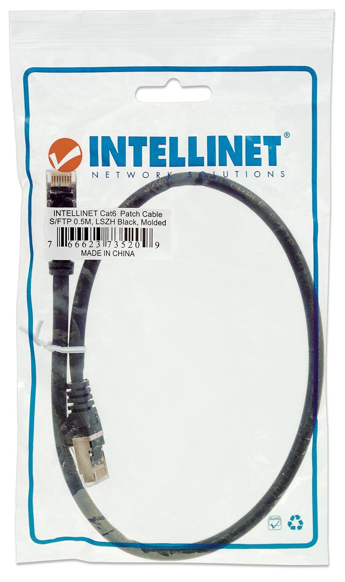 EAN 0766623735209 - Intellinet 735209 cable de red Negro 0,5 m Cat6 S/FTP (S-STP) imagen 5