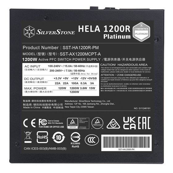 Silverstone Sst-Ha1200r-Pm Fuente De Alimentación 1200w 80+ Platinum