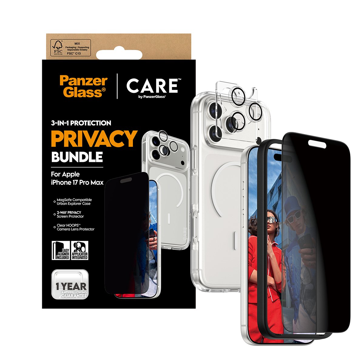 EAN 5715685027444 - PanzerGlass ® | CARE by ® 3-in-1 Flagship Privacy Bundle iPhone 17 Pro Max Protector de pantalla Apple 1 imagen 6