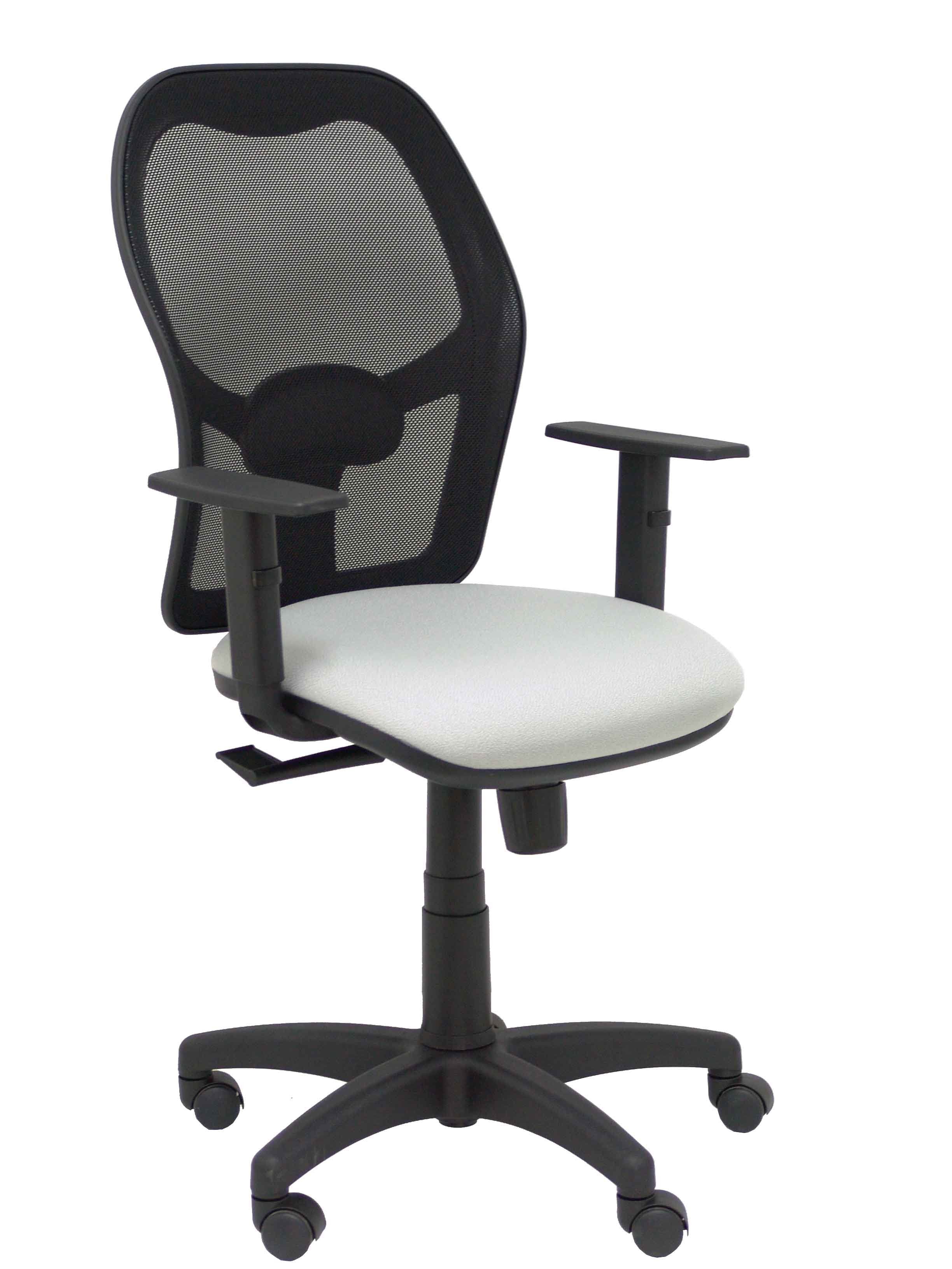 Silla Alocen Malla Negra Asiento Bali Gris Brazos