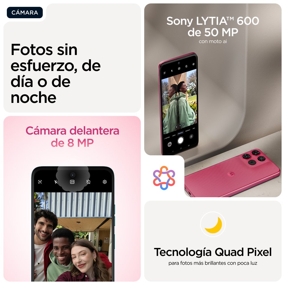 Motorola Moto G57 Power 17,1 Cm (6.72") Sim Doble Android 16.0 5g Usb Tipo C 12 Gb 256 Gb 7000 Mah Rosa