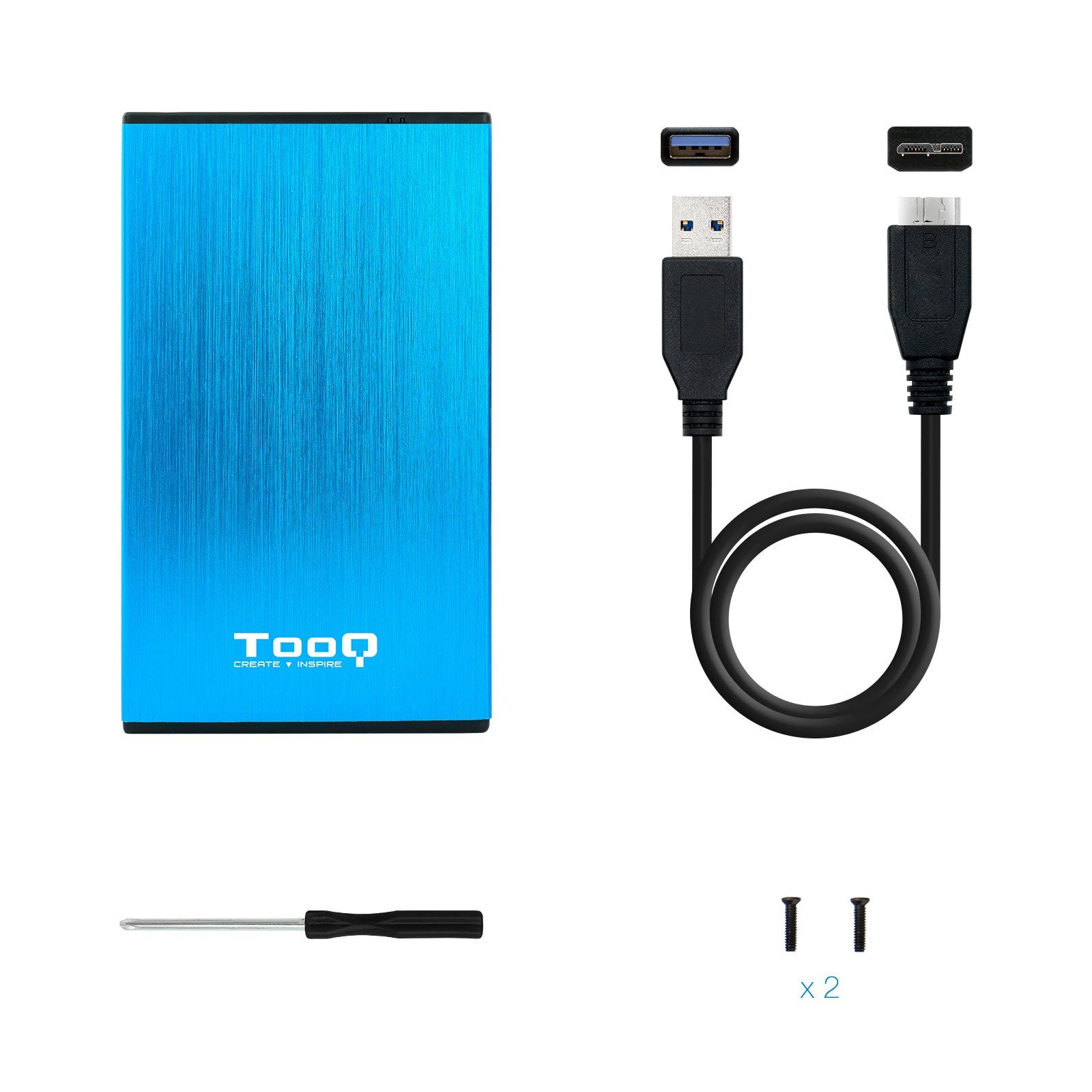 EAN 8433281009639 - TooQ TQE-2527BL caja para disco duro externo Caja de disco duro (HDD) Negro, Azul 2.5" imagen 7