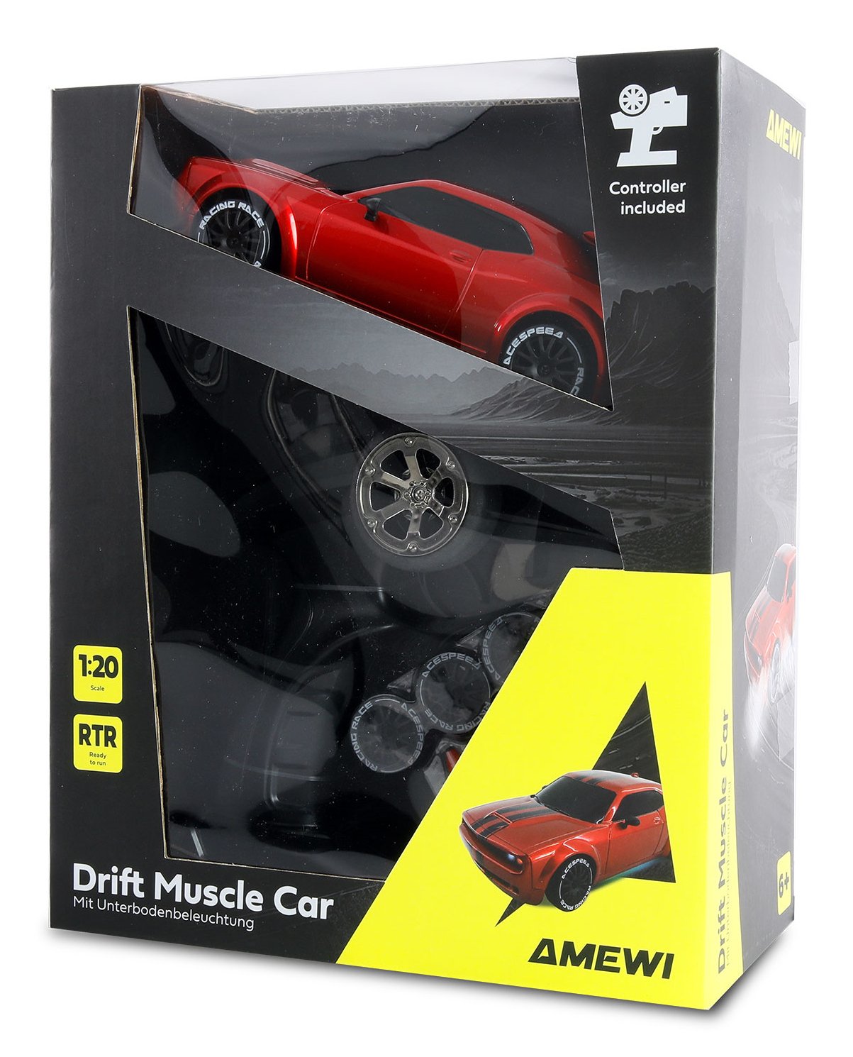 Amewi Rc Drift Muscle Car 4wd 1:20 Rtr Rot