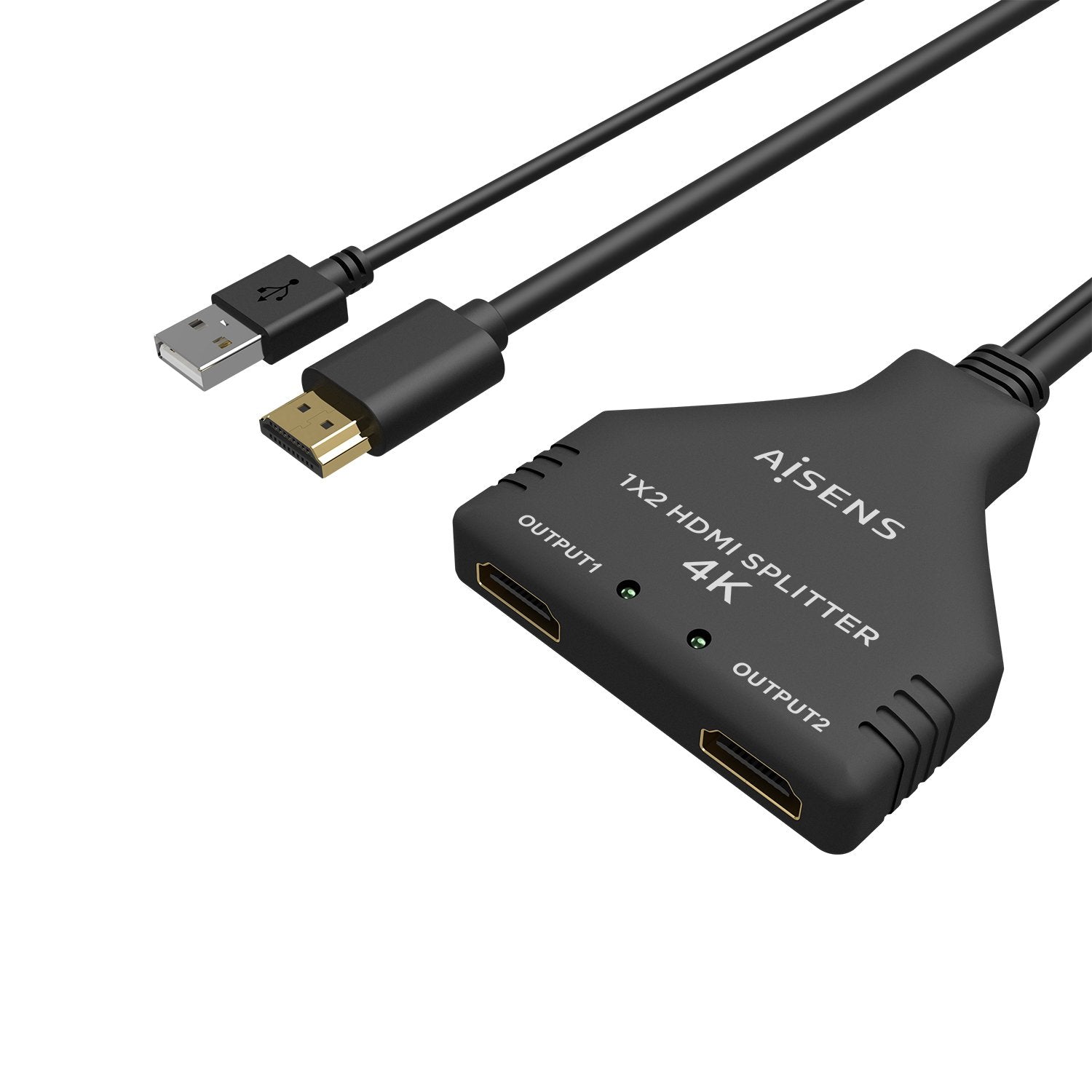 Aisens Duplicador Hdmi 4k 2 Hdmi Hembra Hdmi Macho Usb Macho A123-0654