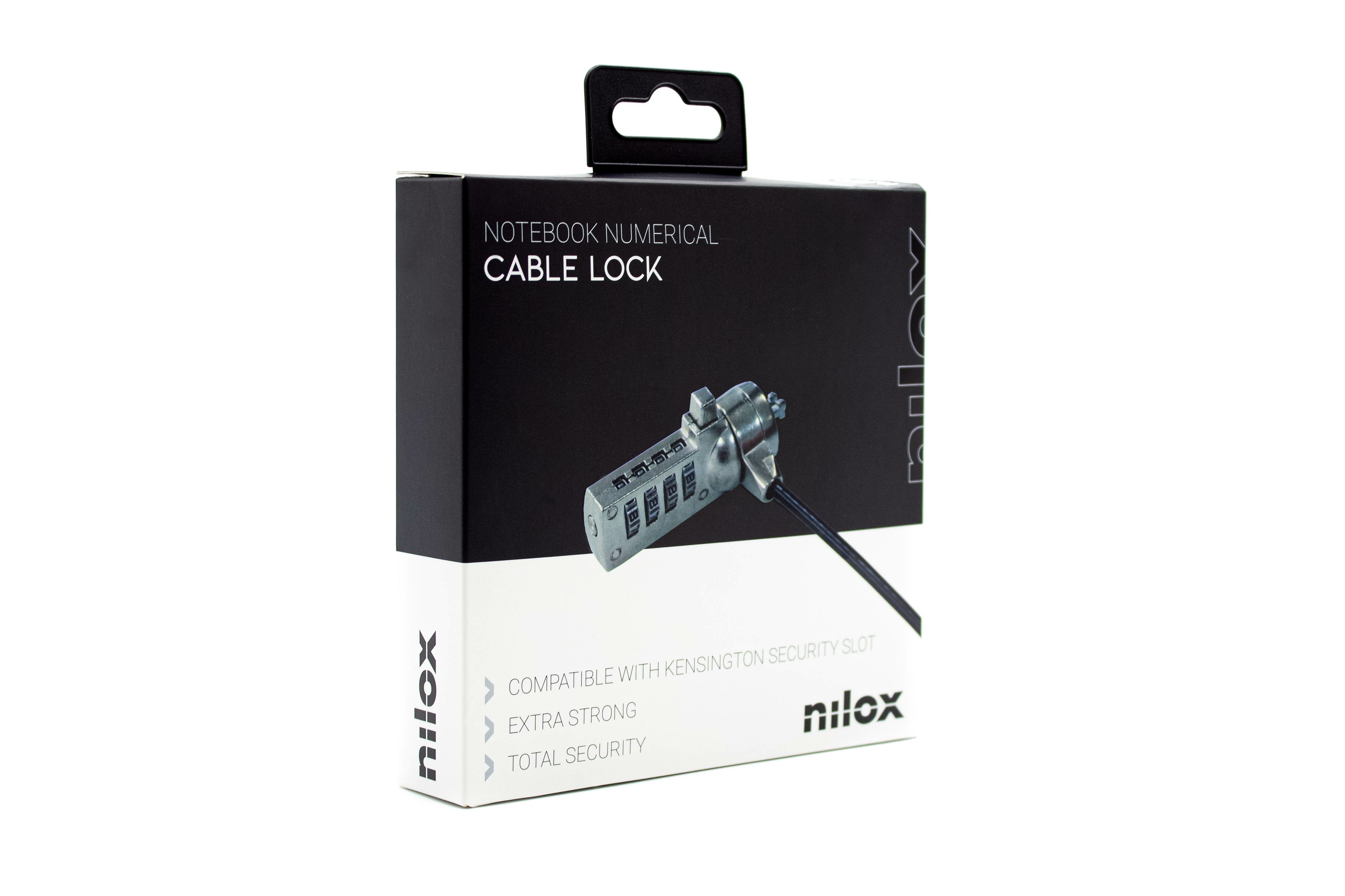 Nilox Cable De Seguridad Para Portátil Con Combinación Color Negro