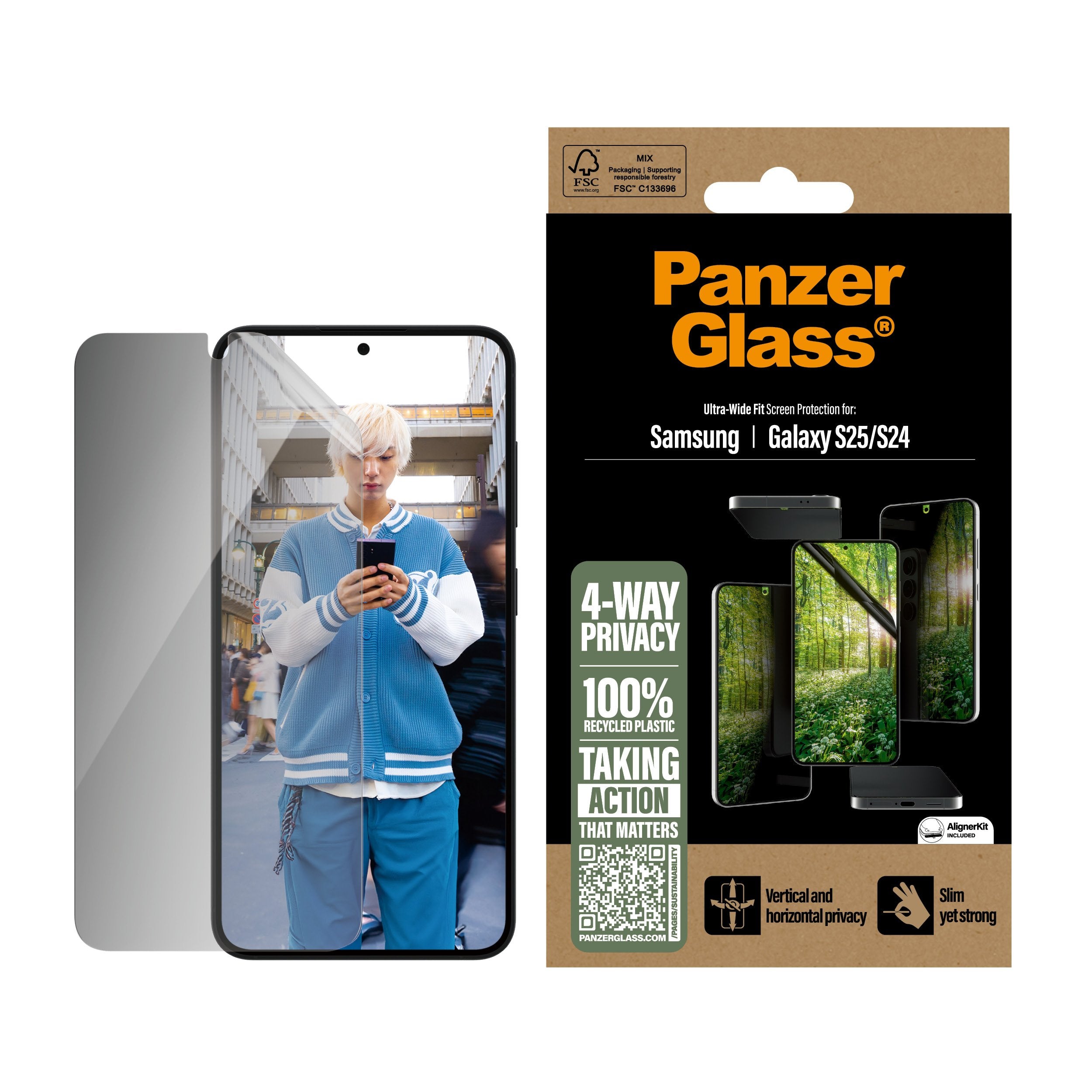 EAN 5715685017193 - PanzerGlass ® ECO MATRIX 4-way Privacy Screen Protector Samsung Galaxy S25 | S24 | Ultra-Wide Fit Protect imagen 2