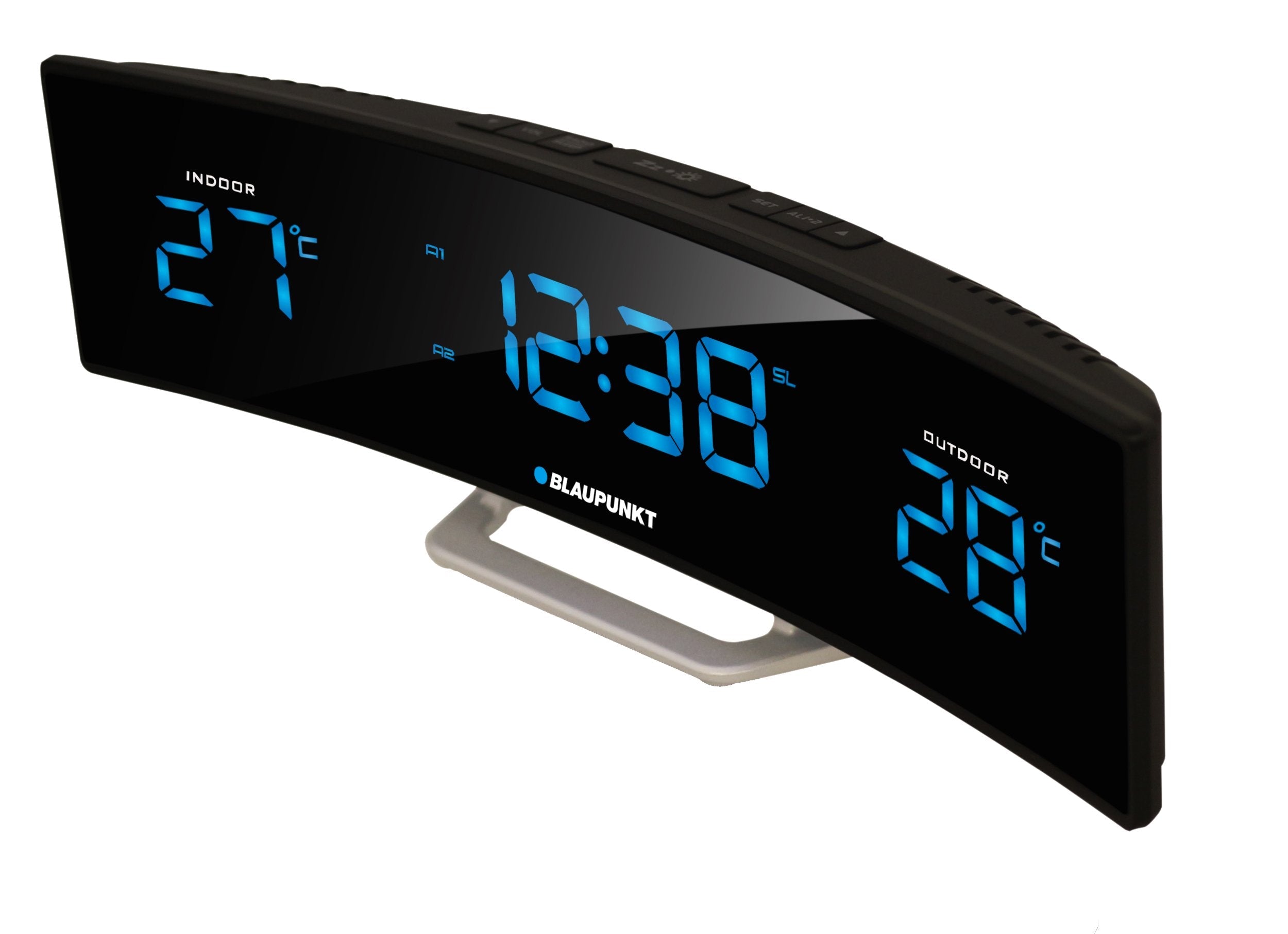 Blaupunkt Cr12bk Radio Reloj Digital Negro, Plata