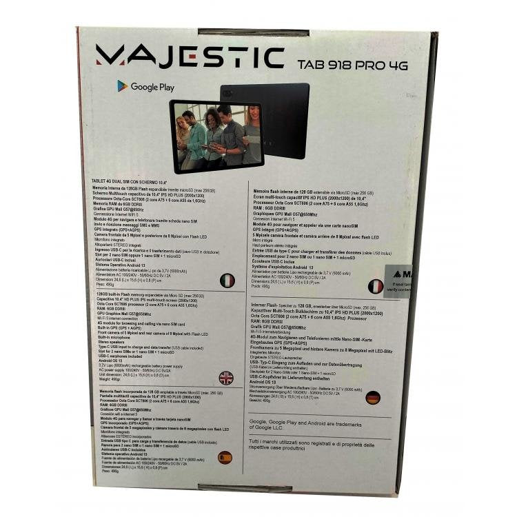 EAN 8002829814433 - New Majestic TAB 918 PRO 4G 128 GB 26,4 cm (10.4") 6 GB Wi-Fi 5 (802.11ac) Android 13 Negro imagen 5