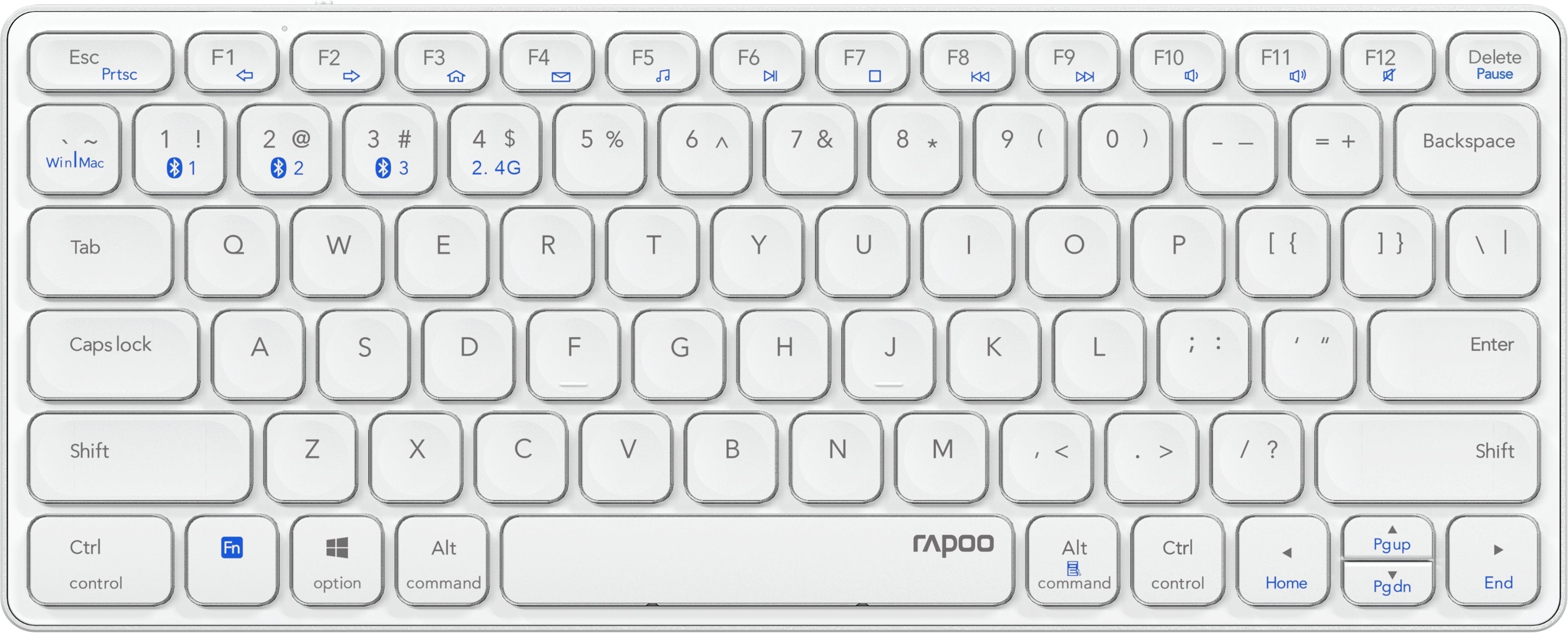 Teclado Rapoo Wireless Y Bluetooth E9600m 2.4ghz Bt 3.0 5.0 Diseã±O Ultrafino Compacto Bateria Grisoscuro Base Aluminio Multi