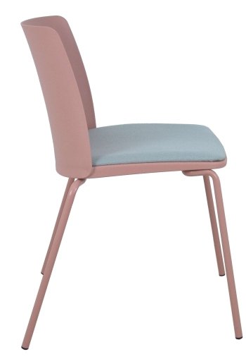 Piqueras Y Crespo Pack 4 Sillas Orgaz Bali Gris Claro Carcasa Rosa Y Chasis Rosa