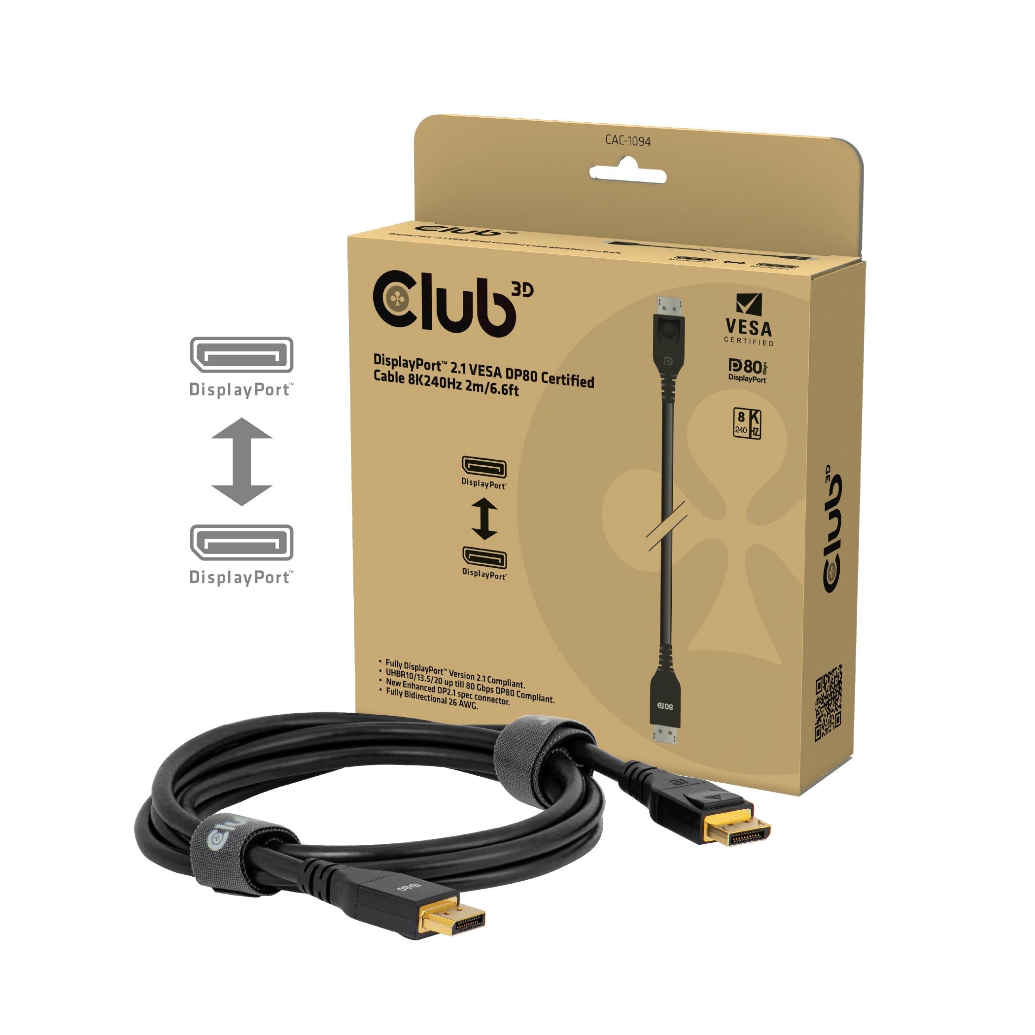 EAN 8719214473549 - CLUB3D CAC-1094 cable DisplayPort 2 m Negro imagen 1